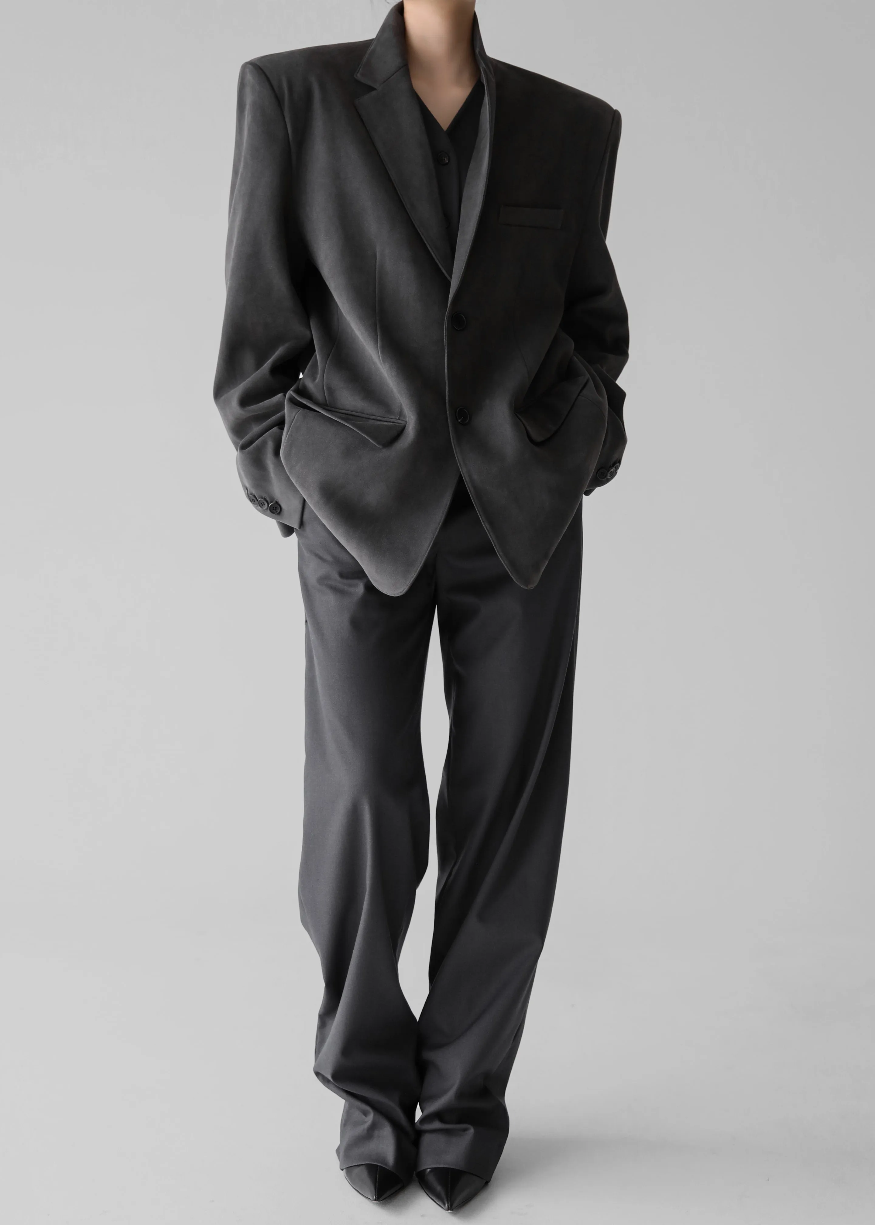 Renza Faux Suede Blazer - Grey sold by Frankie Shop product image thumbnail 2