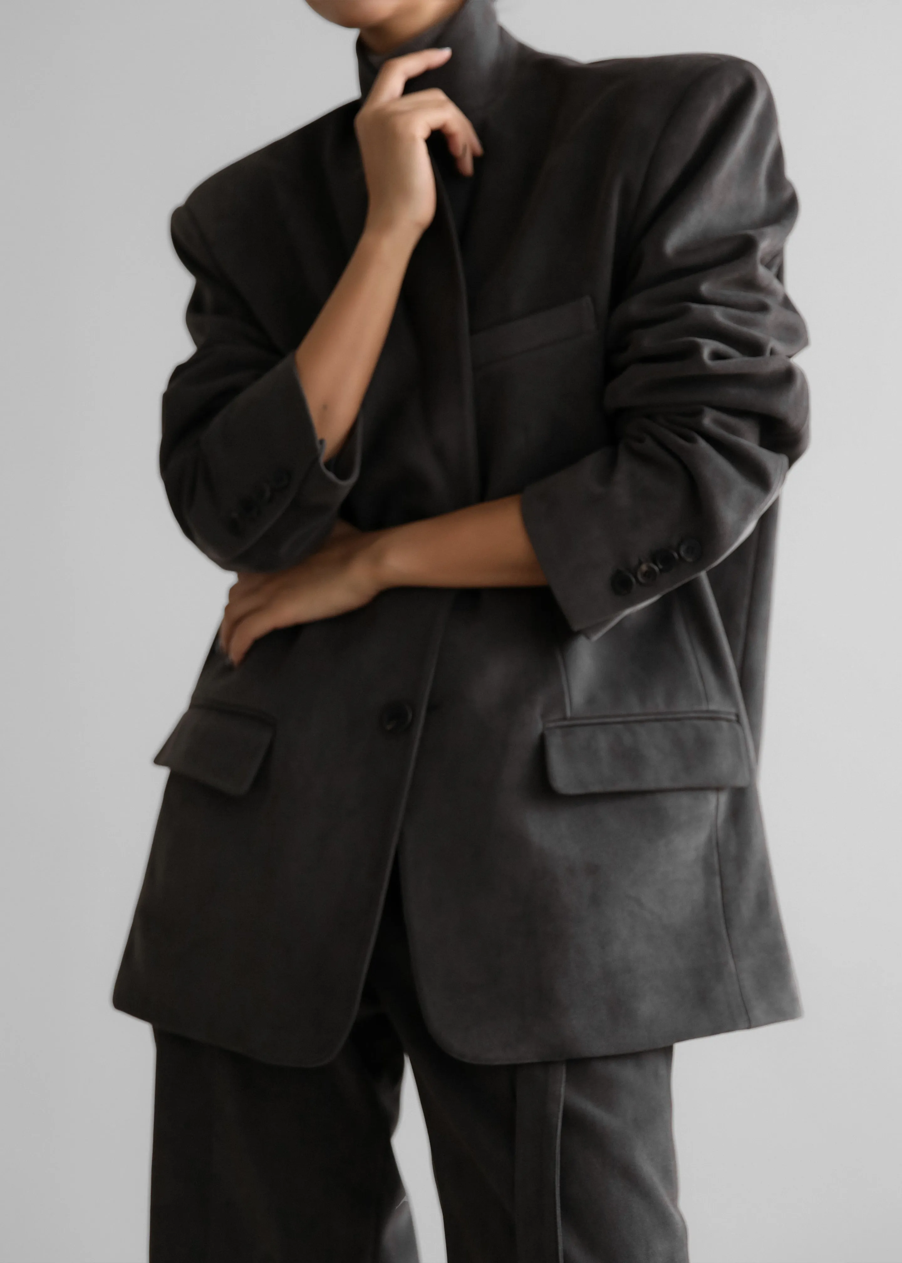 Renza Faux Suede Blazer - Grey sold by Frankie Shop product image thumbnail 3