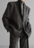 Renza Faux Suede Blazer - Grey sold by Frankie Shop