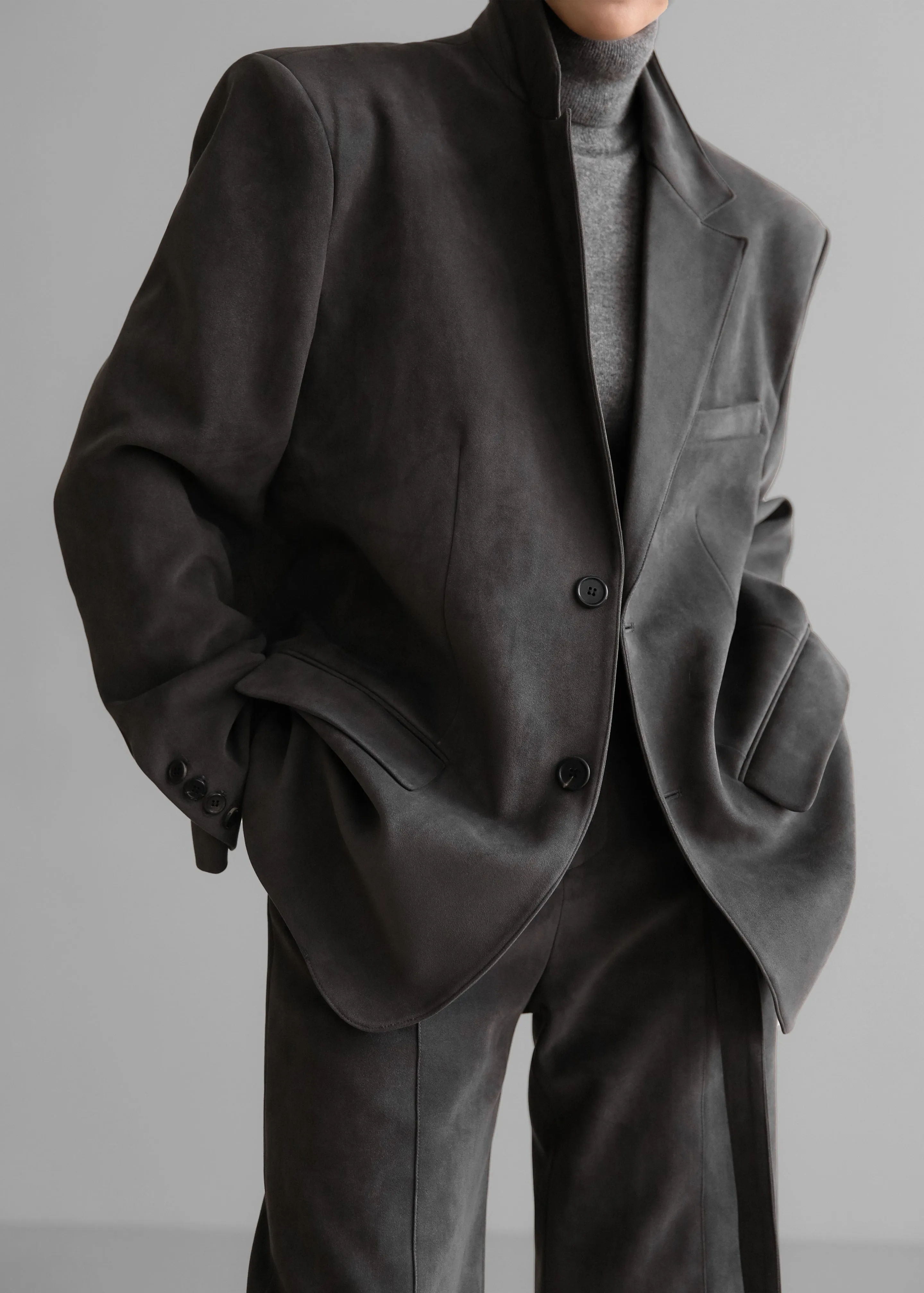 Renza Faux Suede Blazer - Grey sold by Frankie Shop product image thumbnail 4