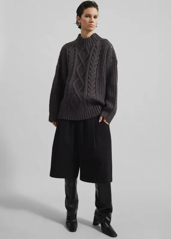 Wallonia Braided Sweater - Charcoal sold by Frankie Shop