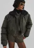 Riano Cropped Bomber Jacket - Khaki sold by Frankie Shop
