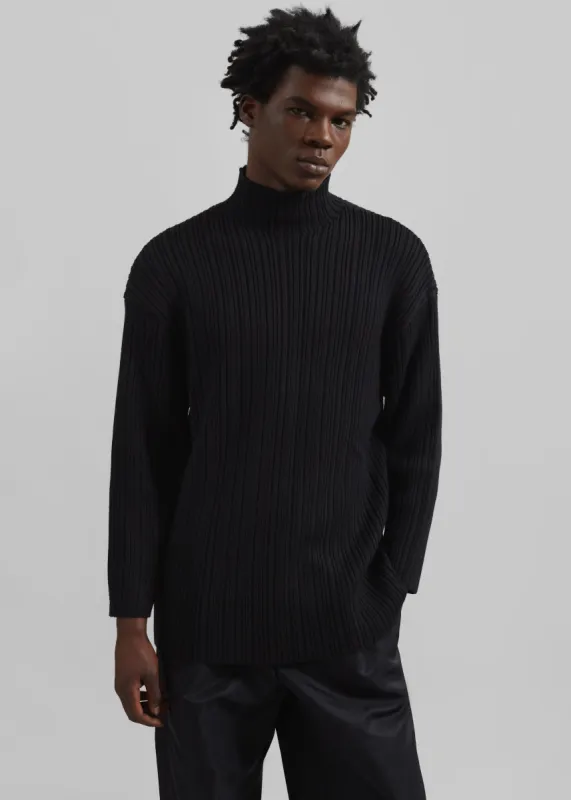 Louis Gabriel Nouchi Mockneck Rib Sweater - Black made by Frankie Shop