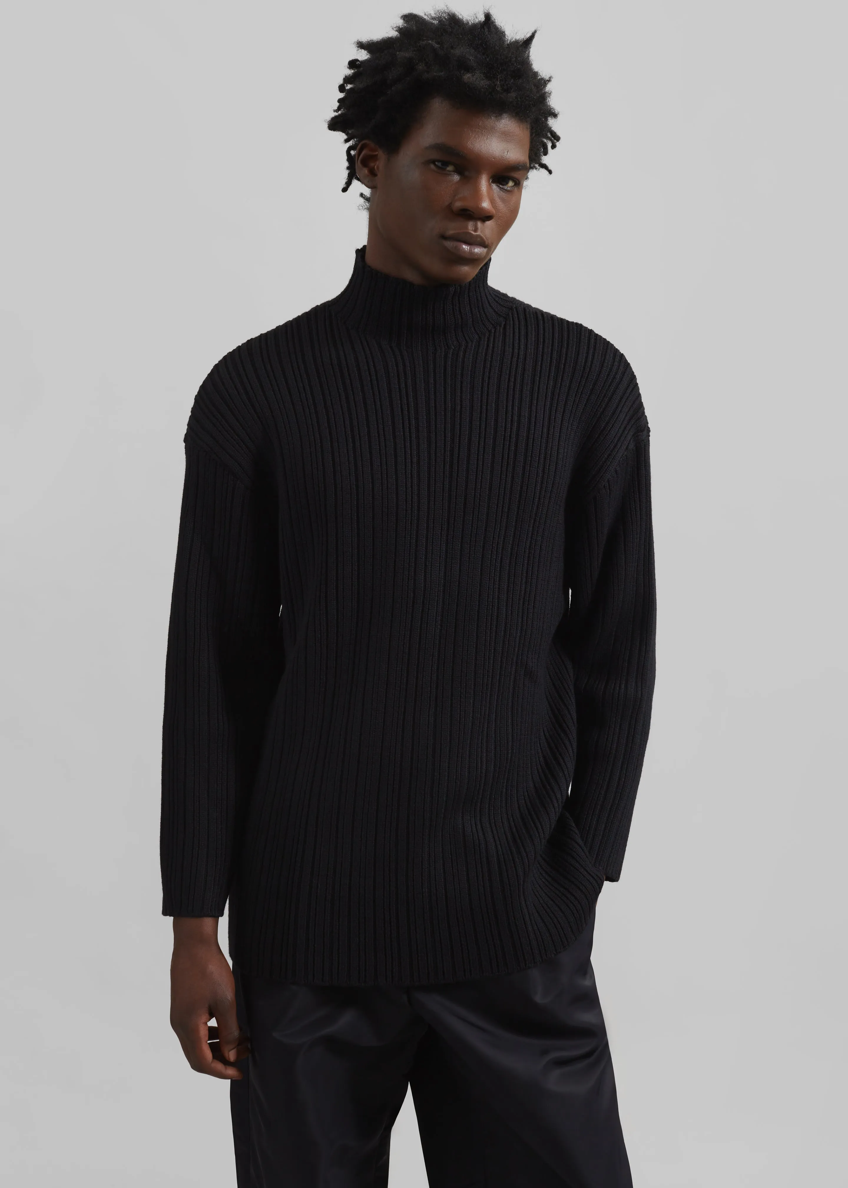 Louis Gabriel Nouchi Mockneck Rib Sweater - Black sold by Frankie Shop