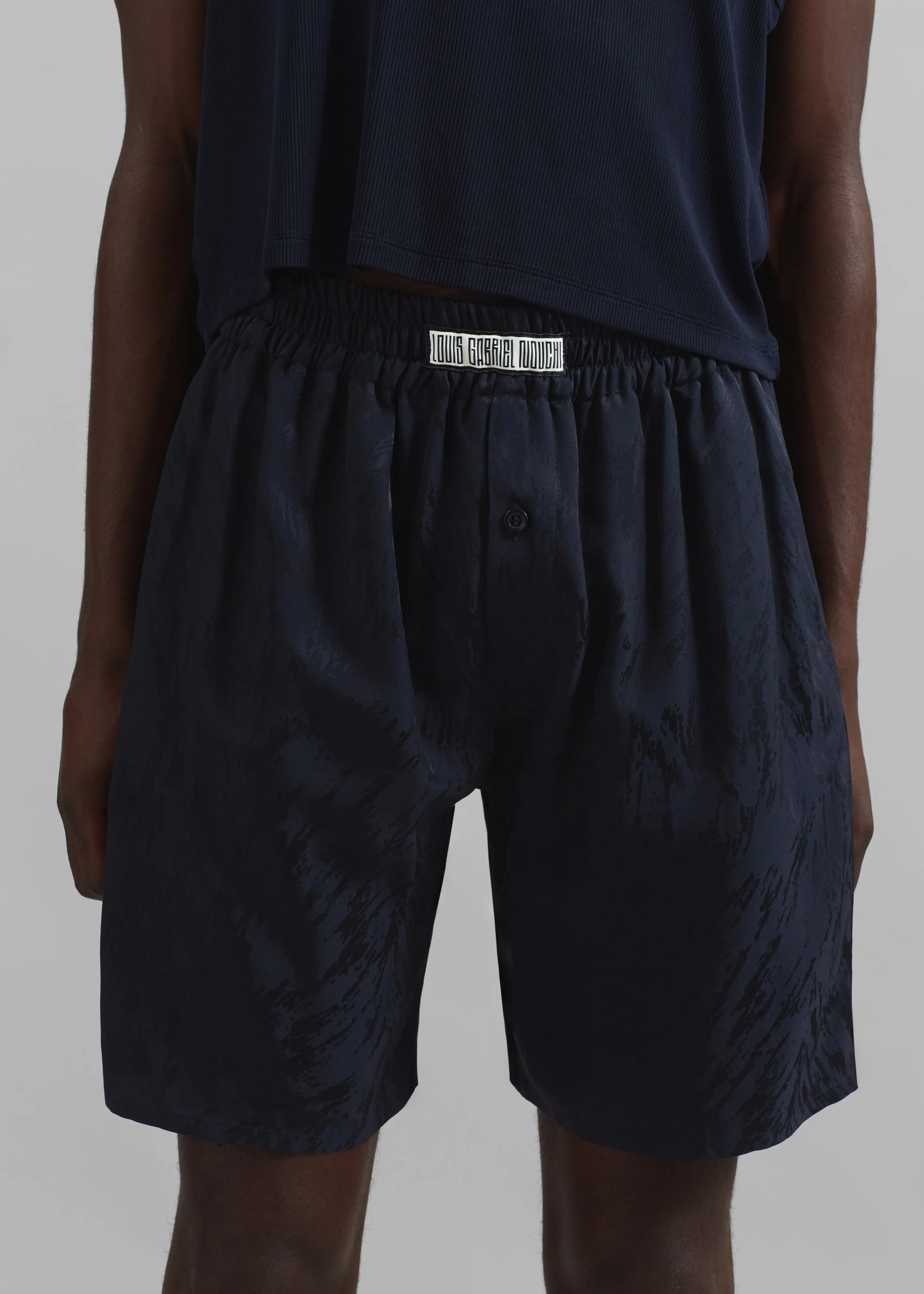 Louis Gabriel Nouchi Large Pyjama Shorts - Night Blue Fur sold by Frankie Shop product image thumbnail 2