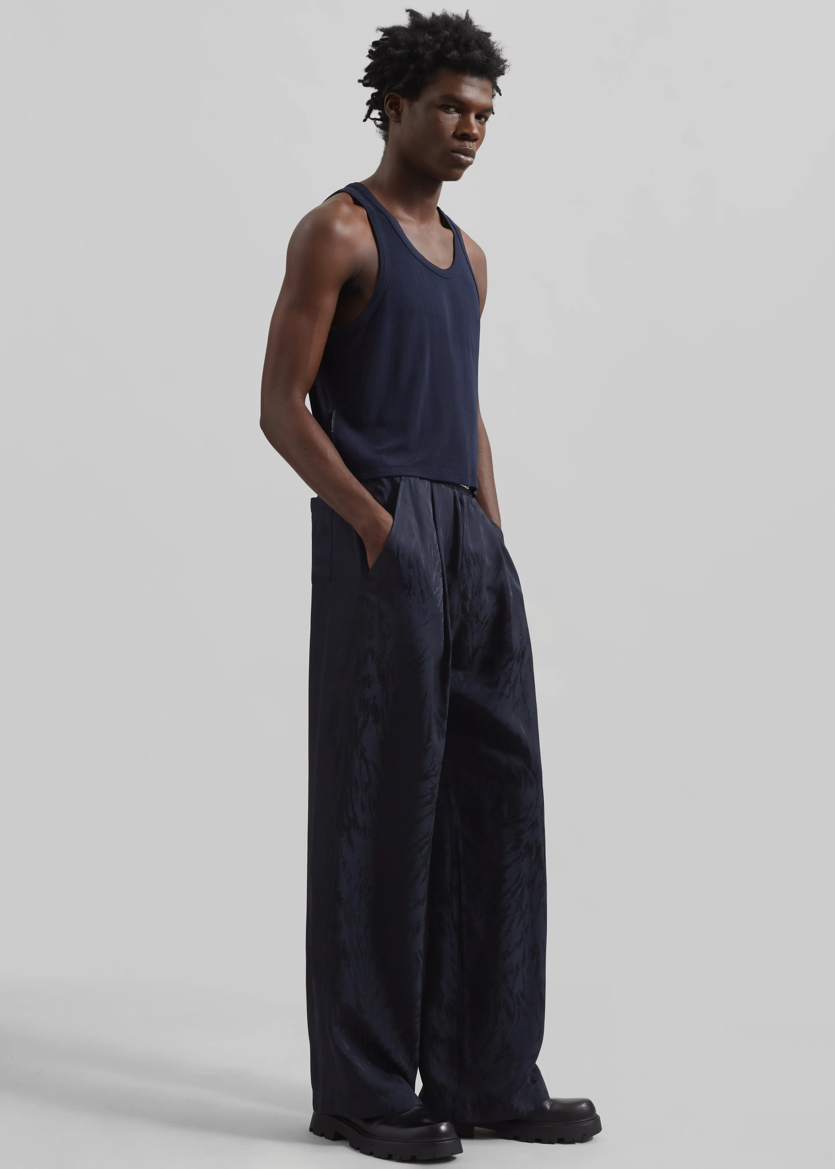 Louis Gabriel Nouchi Fluid Ribbed Tank Top - Night Blue sold by Frankie Shop product image thumbnail 5