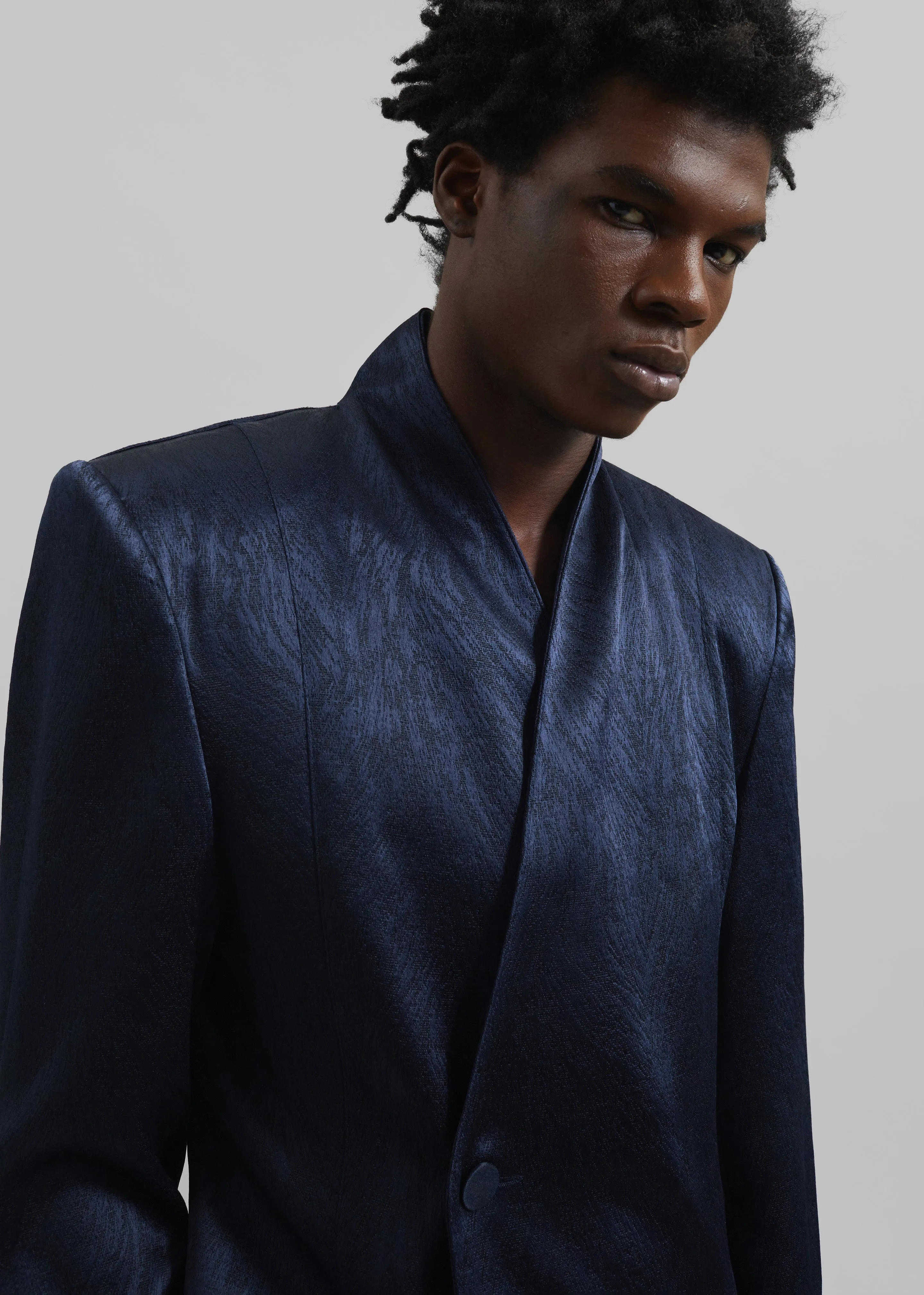 Louis Gabriel Nouchi Draped Collar Fur Jacket - Midnight Fox sold by Frankie Shop product image thumbnail 2
