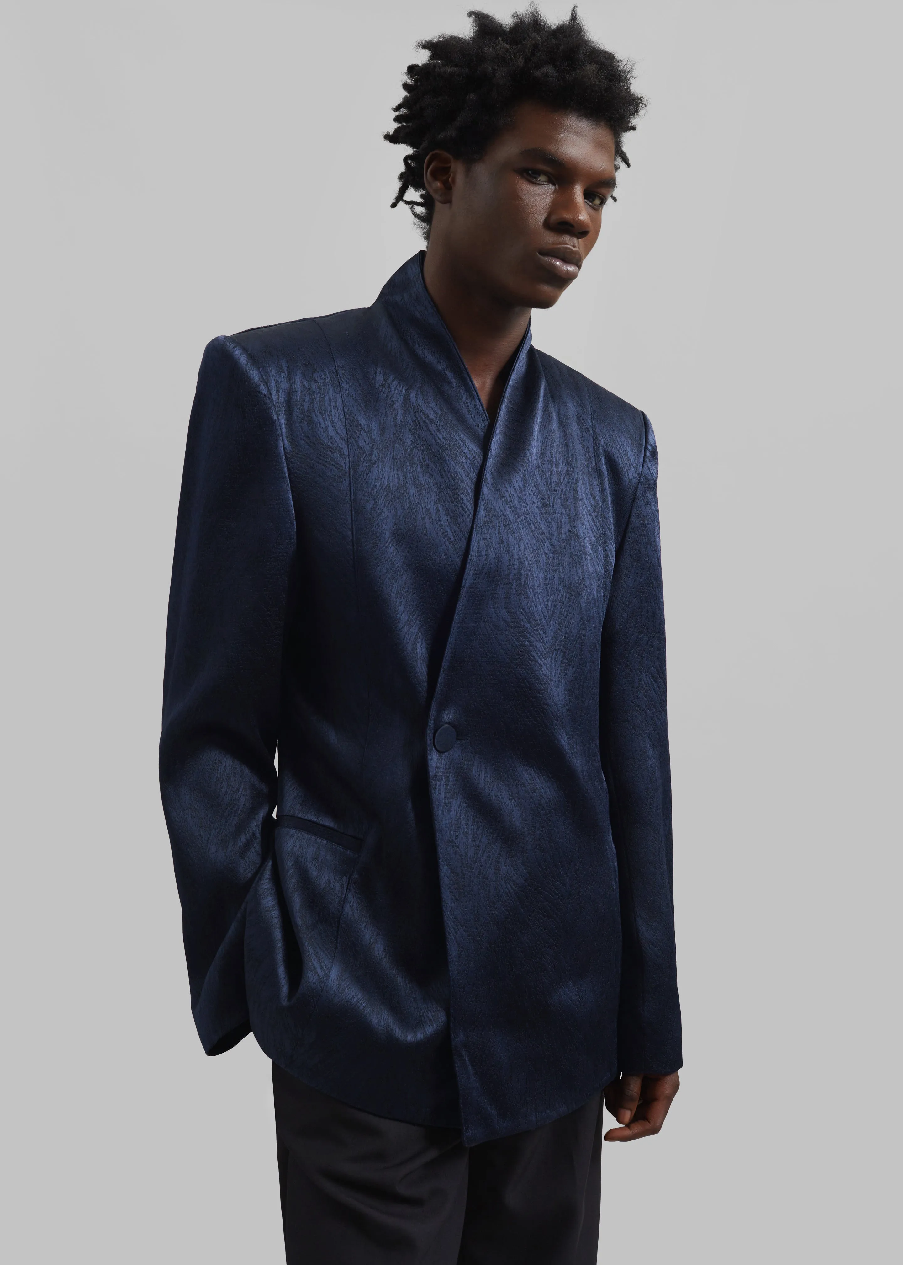 Louis Gabriel Nouchi Draped Collar Fur Jacket - Midnight Fox sold by Frankie Shop product image thumbnail 4