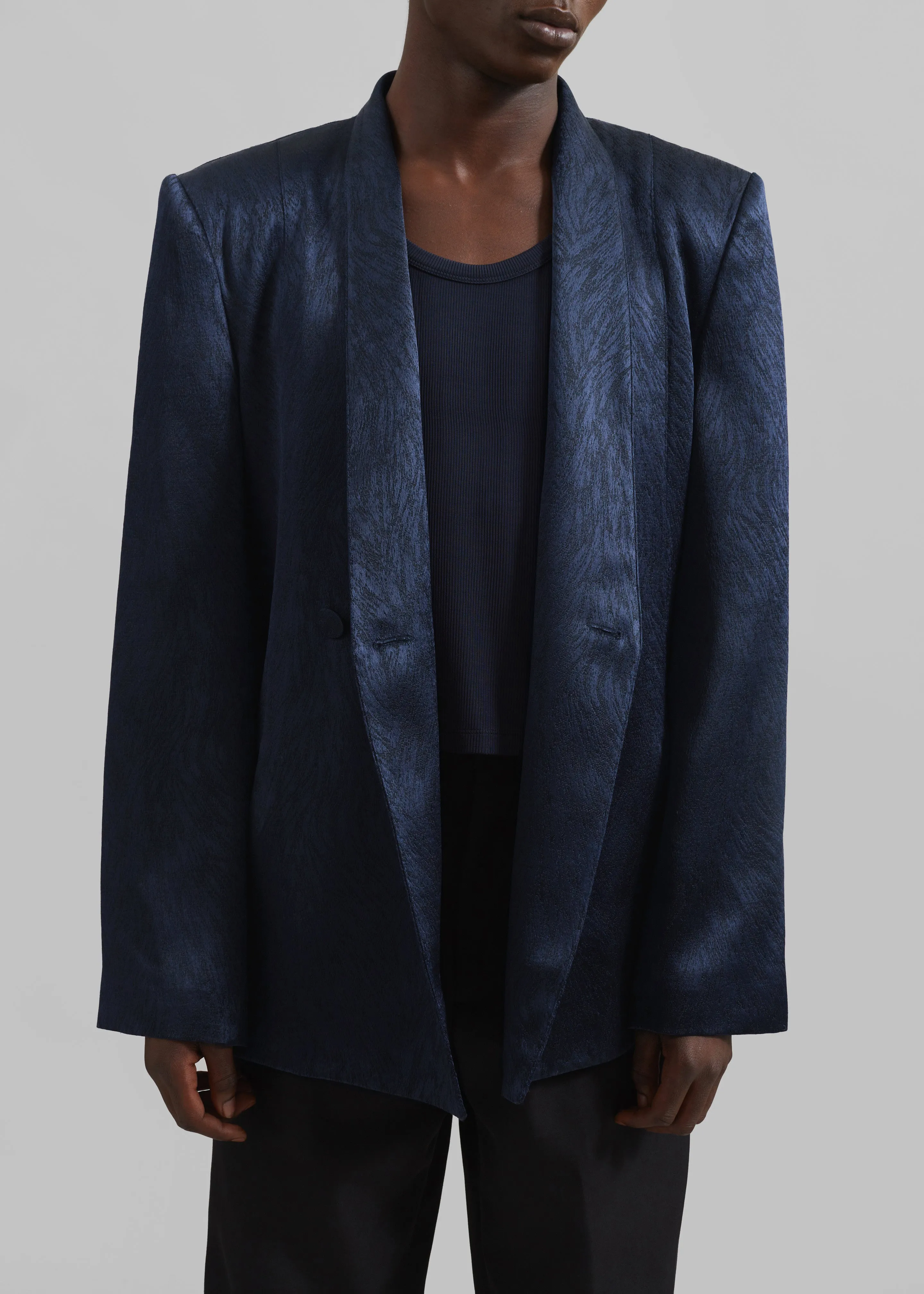 Louis Gabriel Nouchi Draped Collar Fur Jacket - Midnight Fox sold by Frankie Shop product image thumbnail 3