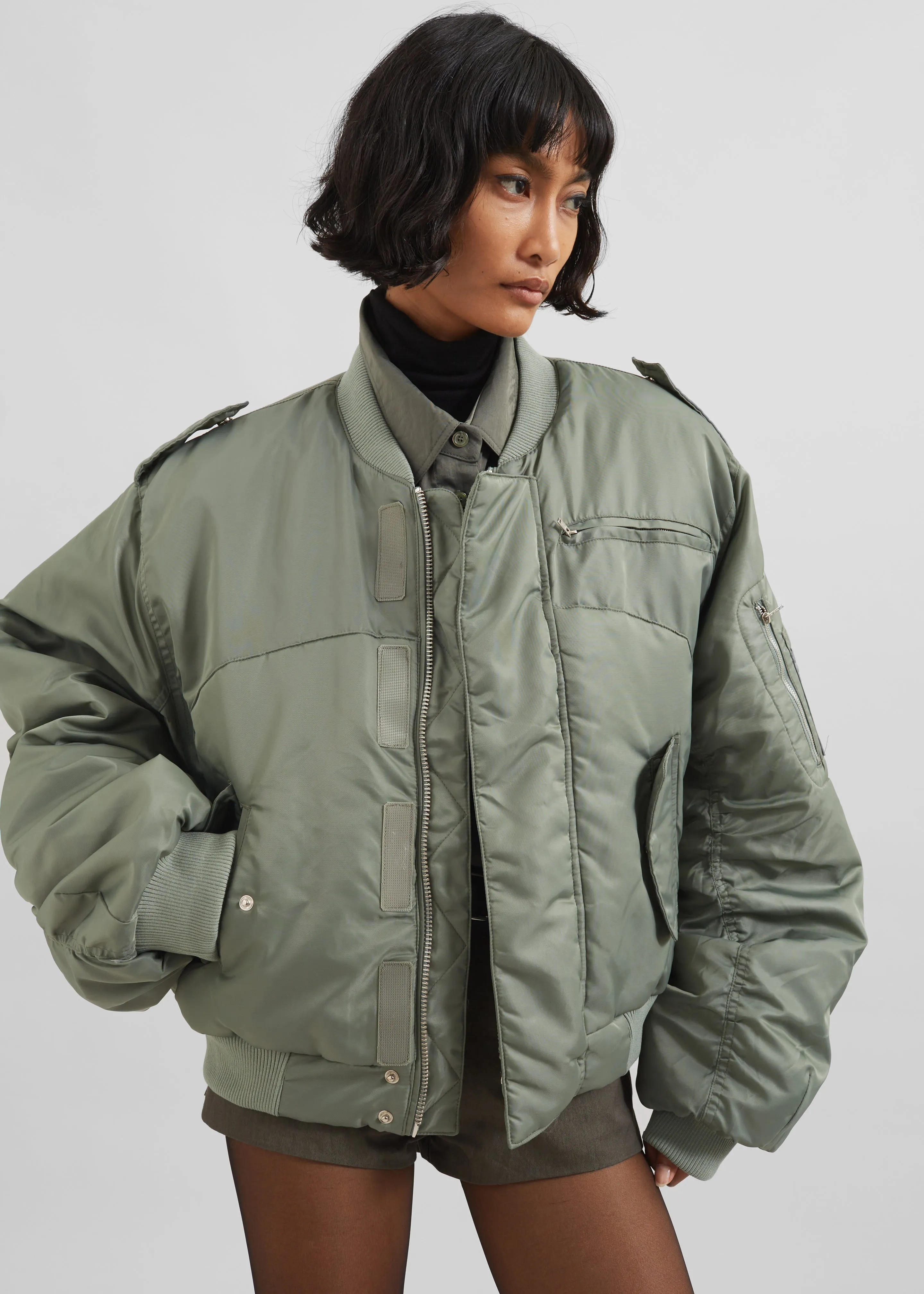 Dalva Bomber Jacket - Sage sold by Frankie Shop