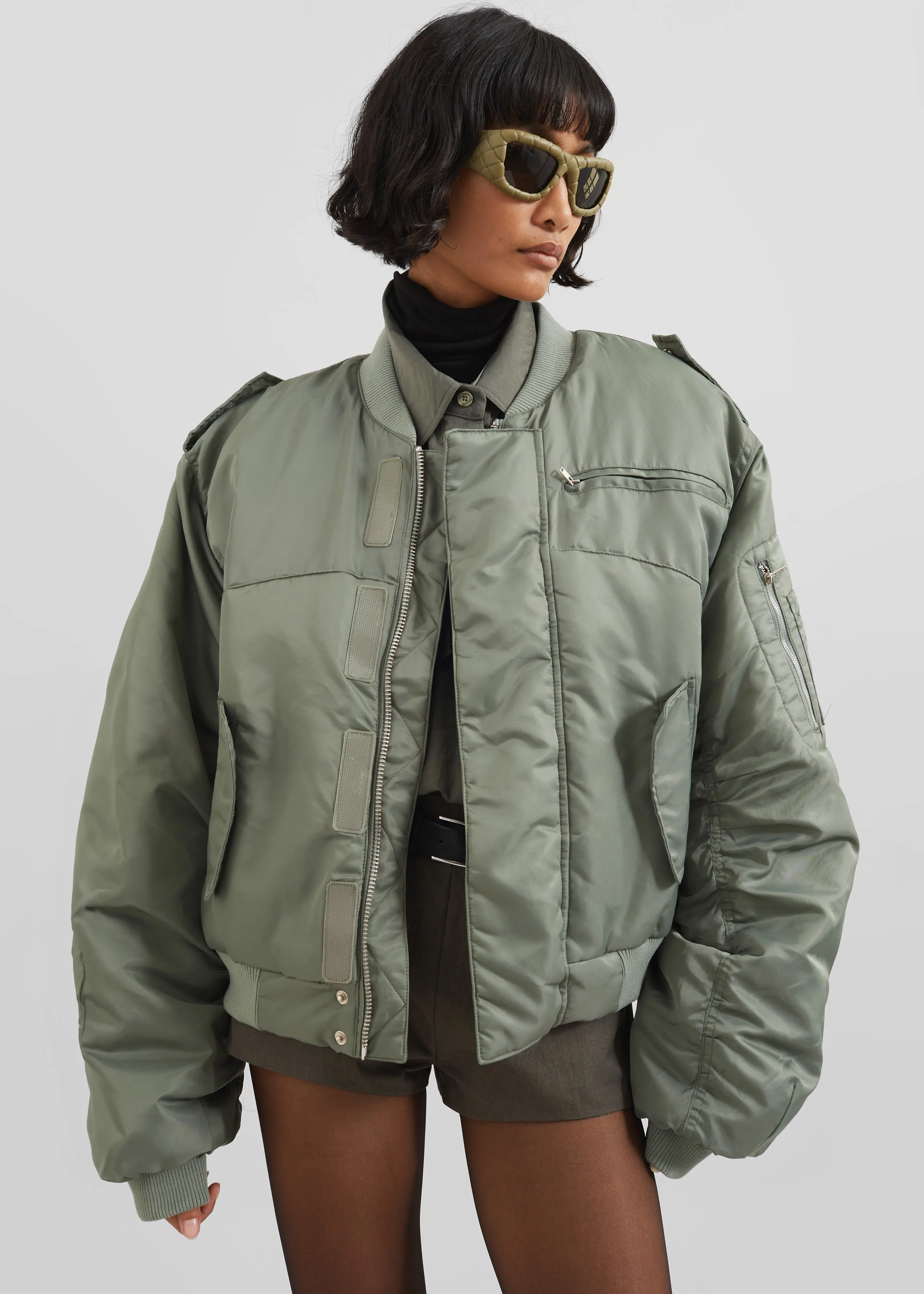 Dalva Bomber Jacket - Sage sold by Frankie Shop product image thumbnail 4