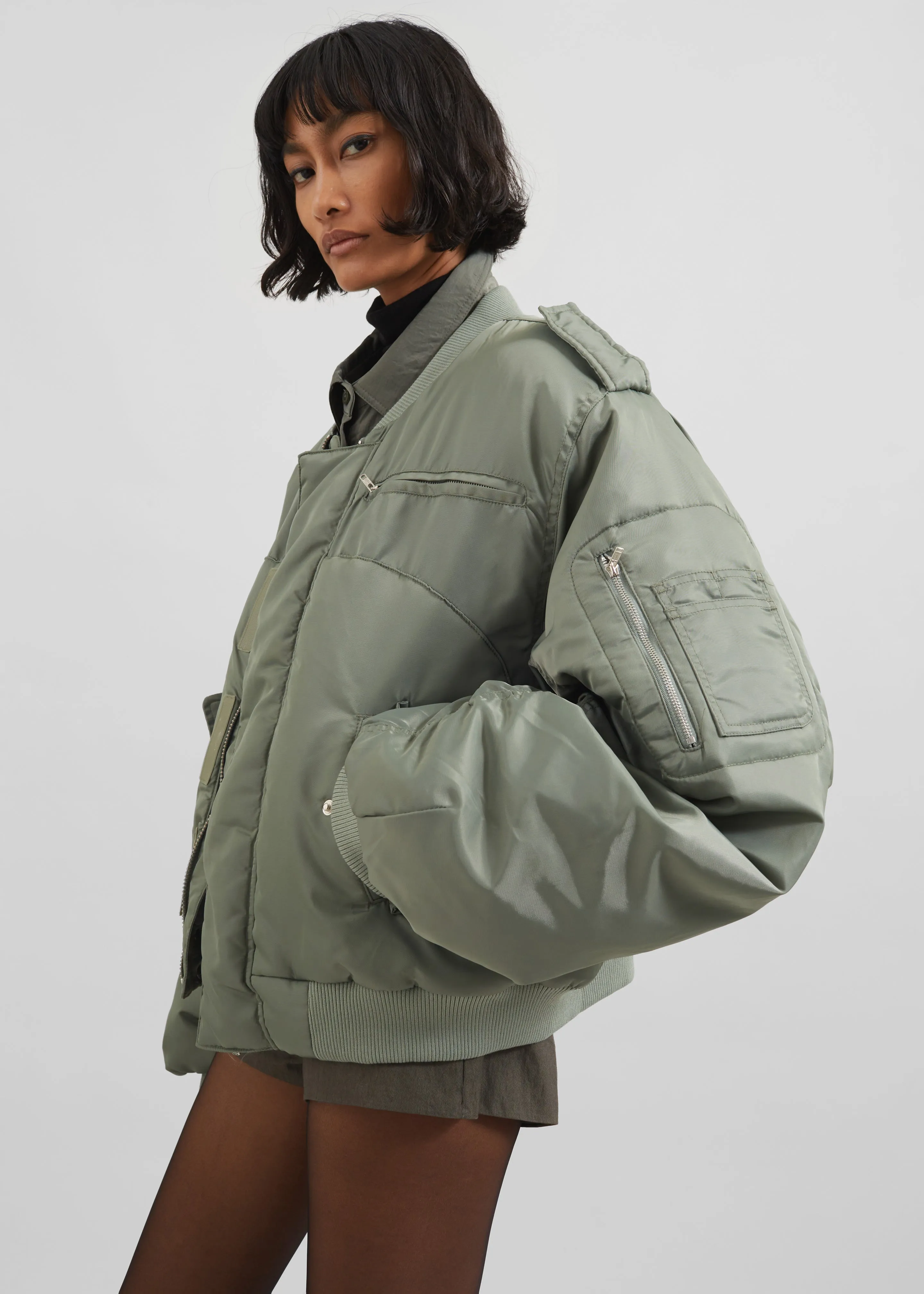 Dalva Bomber Jacket - Sage sold by Frankie Shop product image thumbnail 3