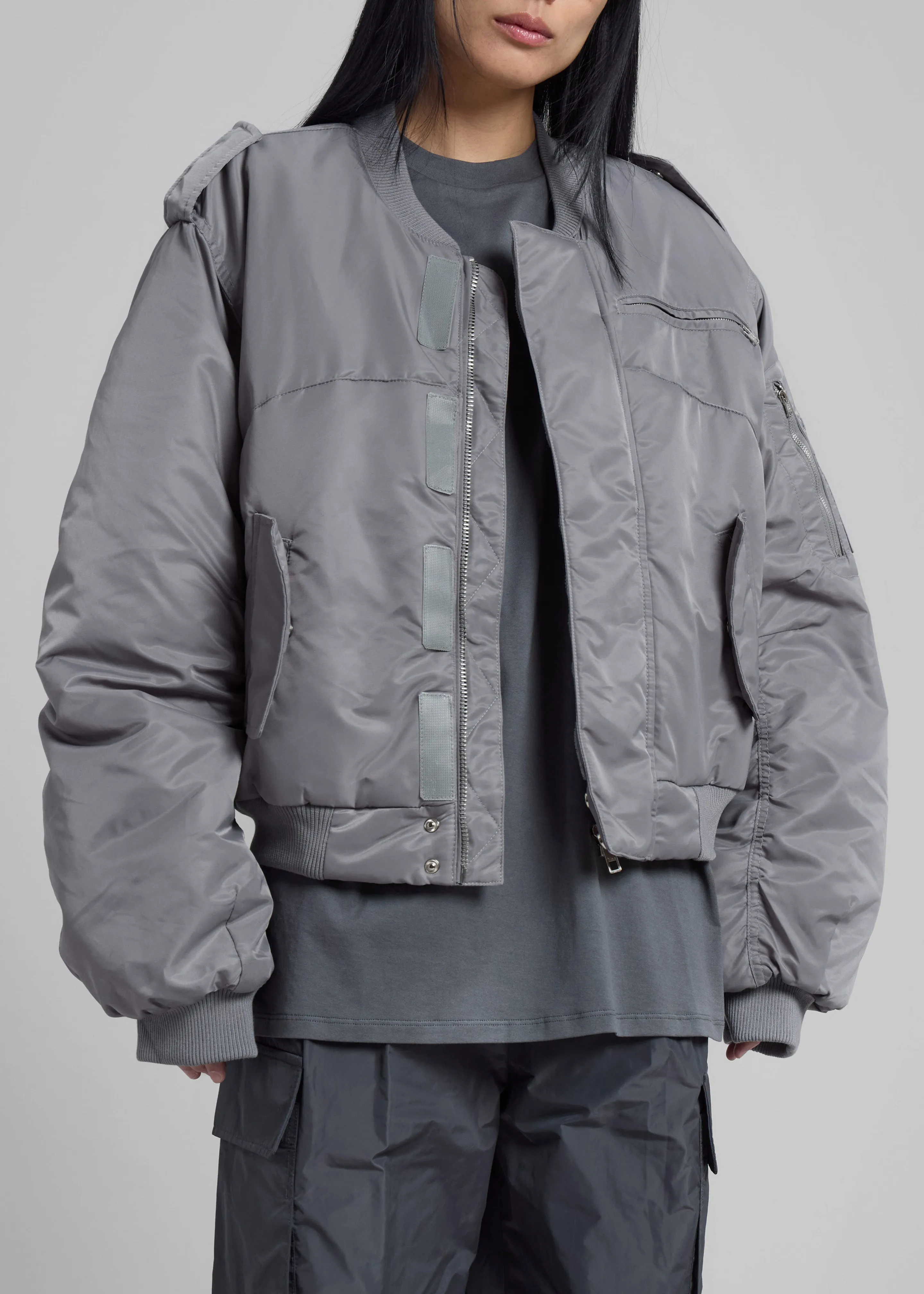 Dalva Bomber Jacket - Light Grey sold by Frankie Shop product image thumbnail 4