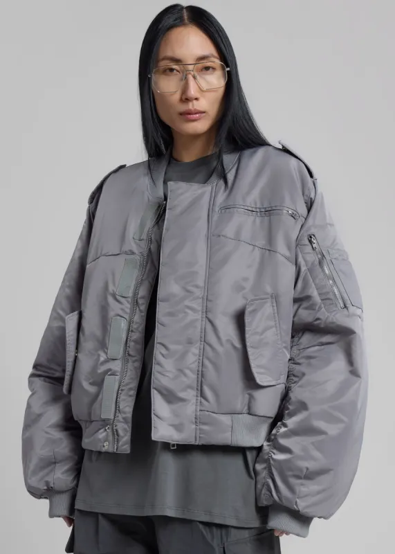 Dalva Bomber Jacket - Light Grey sold by Frankie Shop