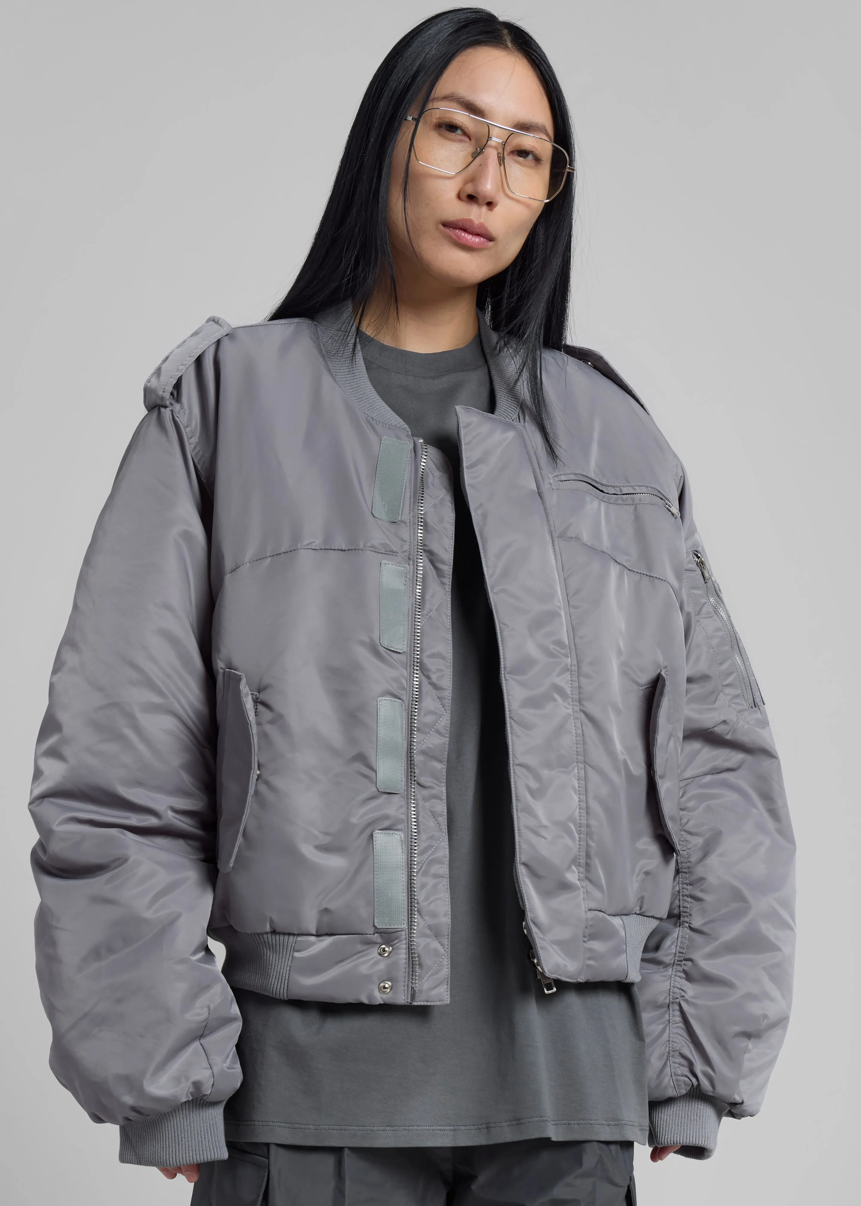 Dalva Bomber Jacket - Light Grey sold by Frankie Shop product image thumbnail 5