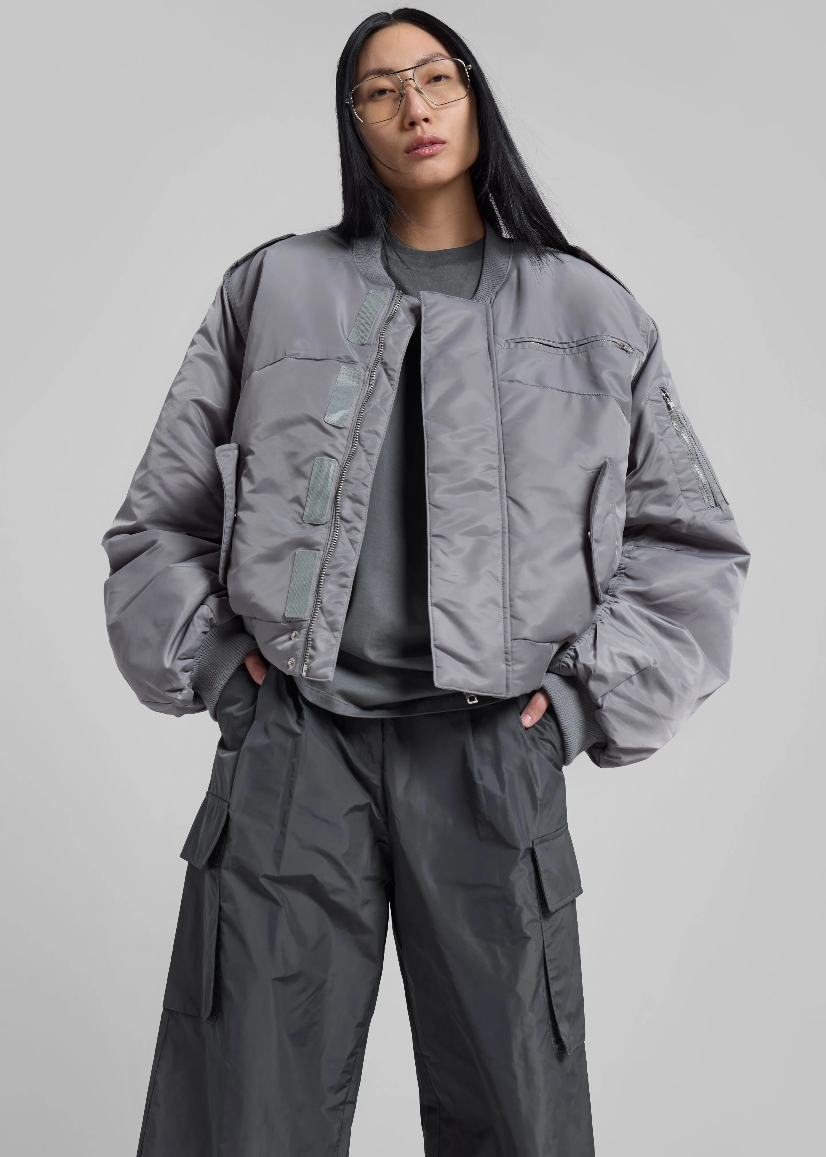 Dalva Bomber Jacket - Light Grey sold by Frankie Shop product image thumbnail 3