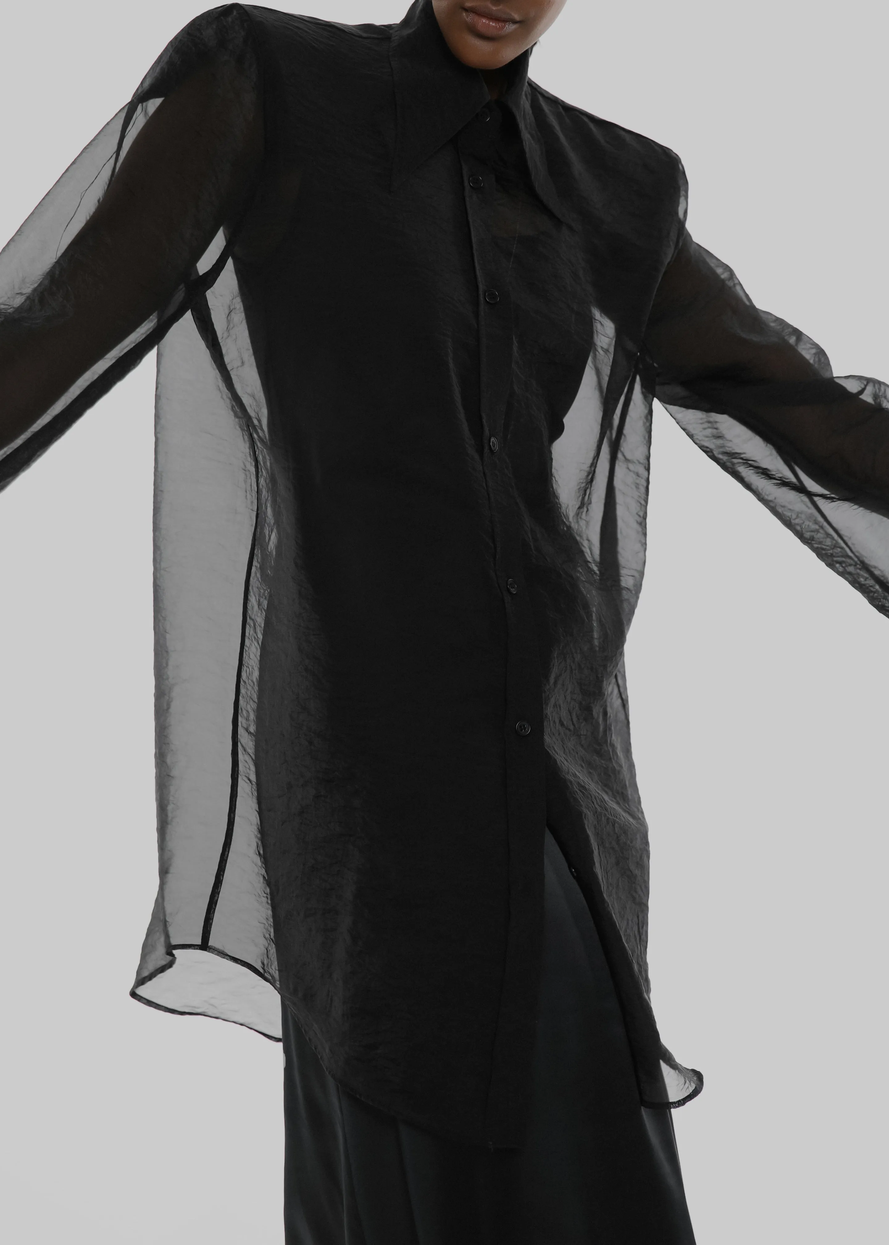 Jolene Semi Sheer Shirt - Black sold by Frankie Shop product image thumbnail 3