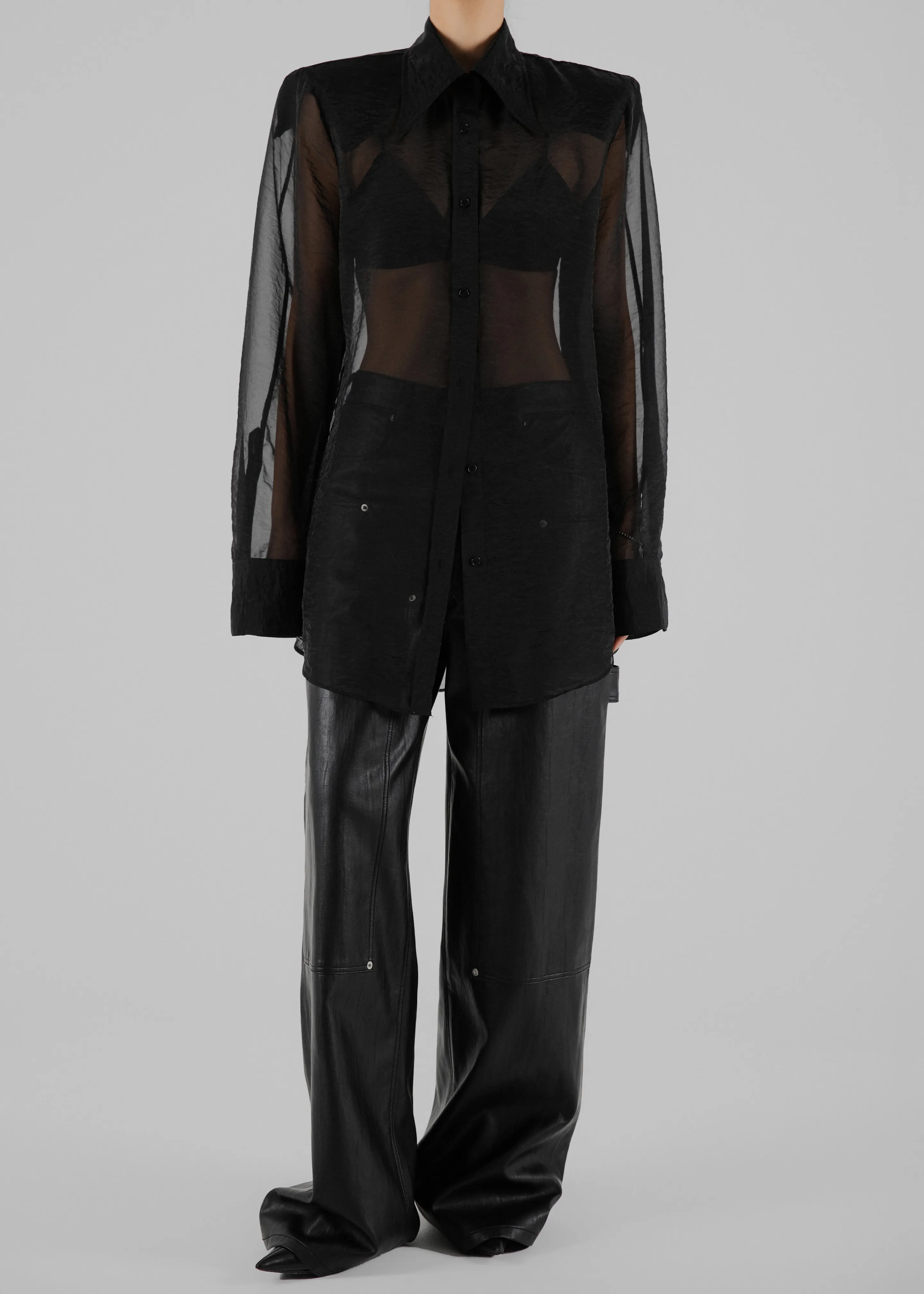 Jolene Semi Sheer Shirt - Black sold by Frankie Shop product image thumbnail 4