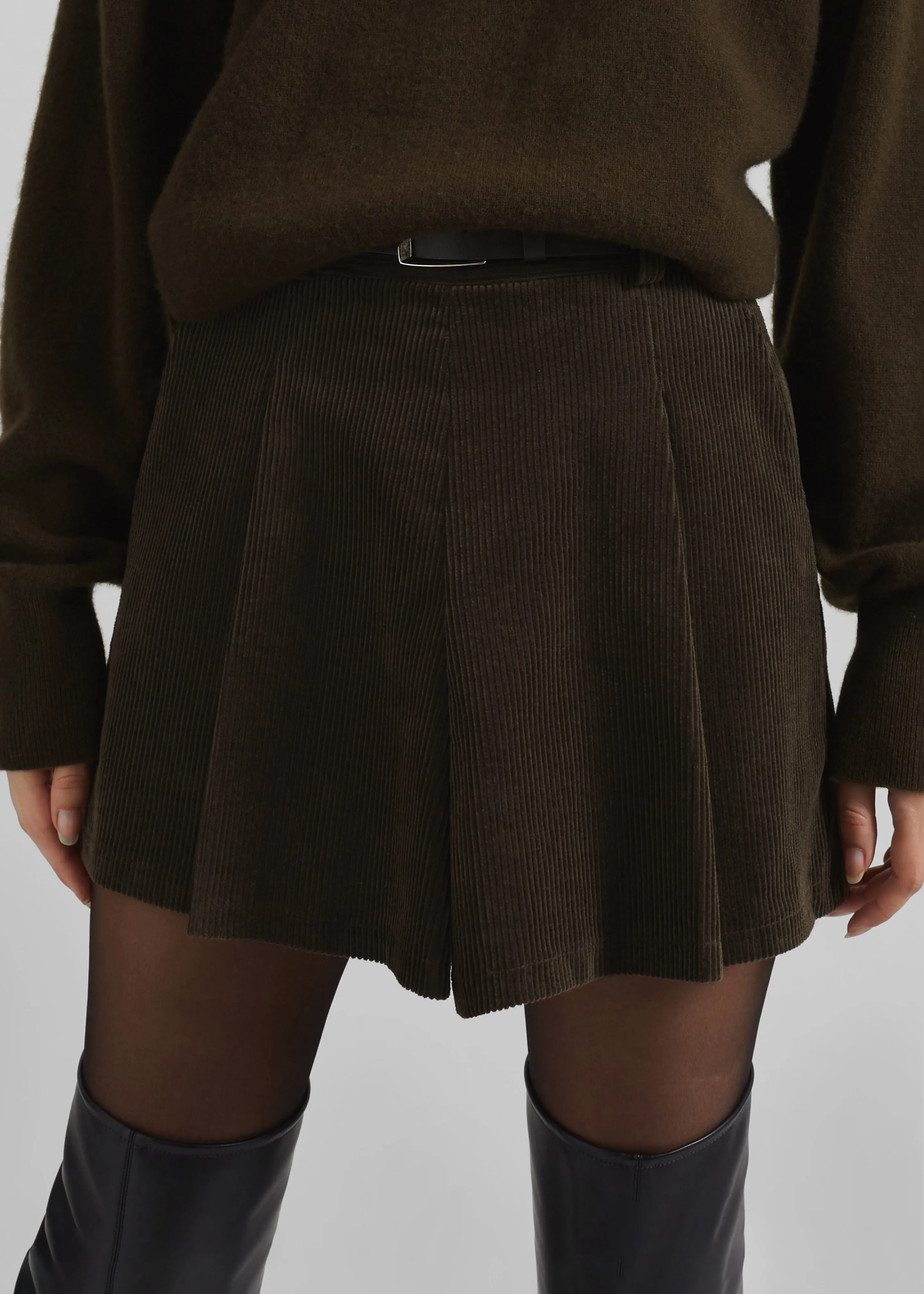 Oreni Corduroy Skort - Khaki sold by Frankie Shop product image thumbnail 5