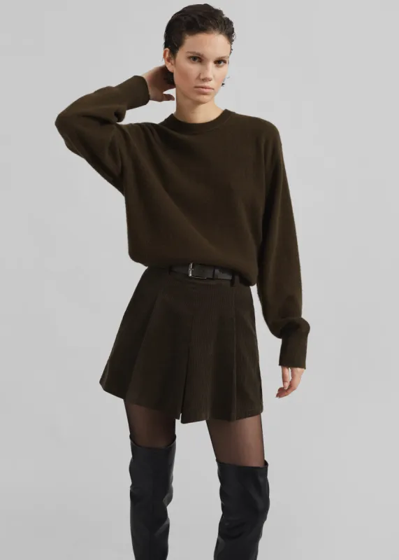 Oreni Corduroy Skort - Khaki sold by Frankie Shop