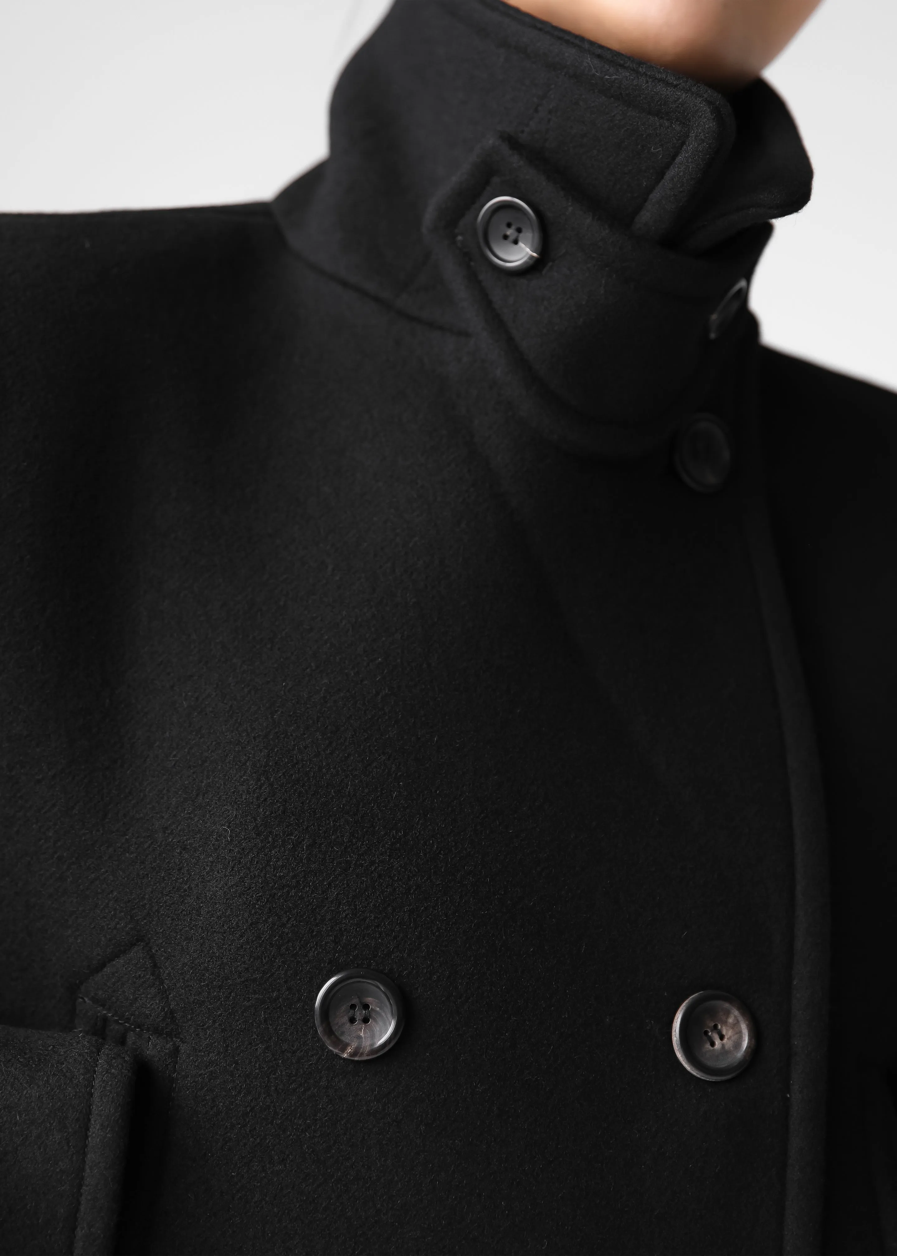 Roel Cropped Peacoat - Black sold by Frankie Shop product image thumbnail 4