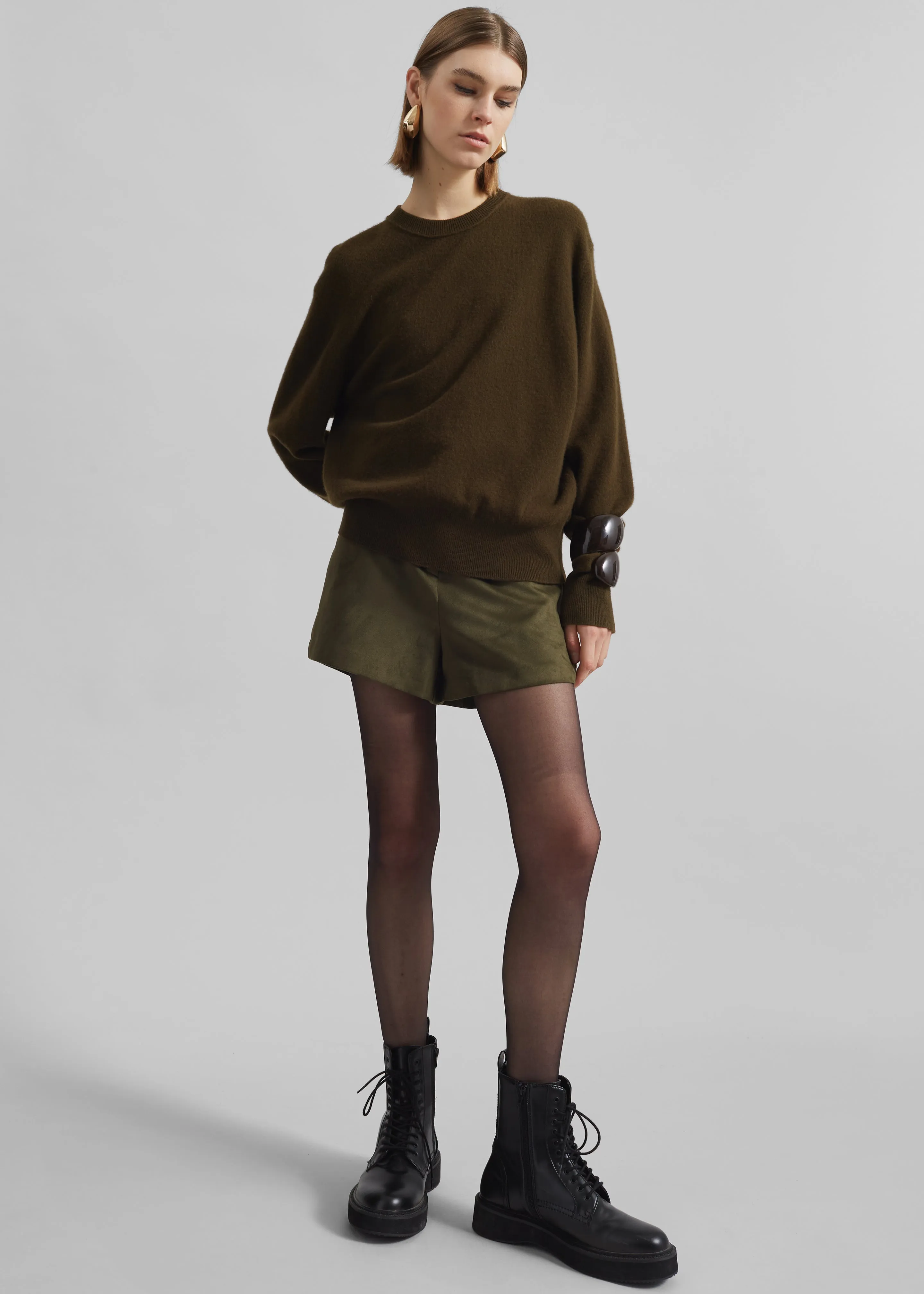 Isar Wool Crewneck Sweater - Khaki sold by Frankie Shop product image thumbnail 5