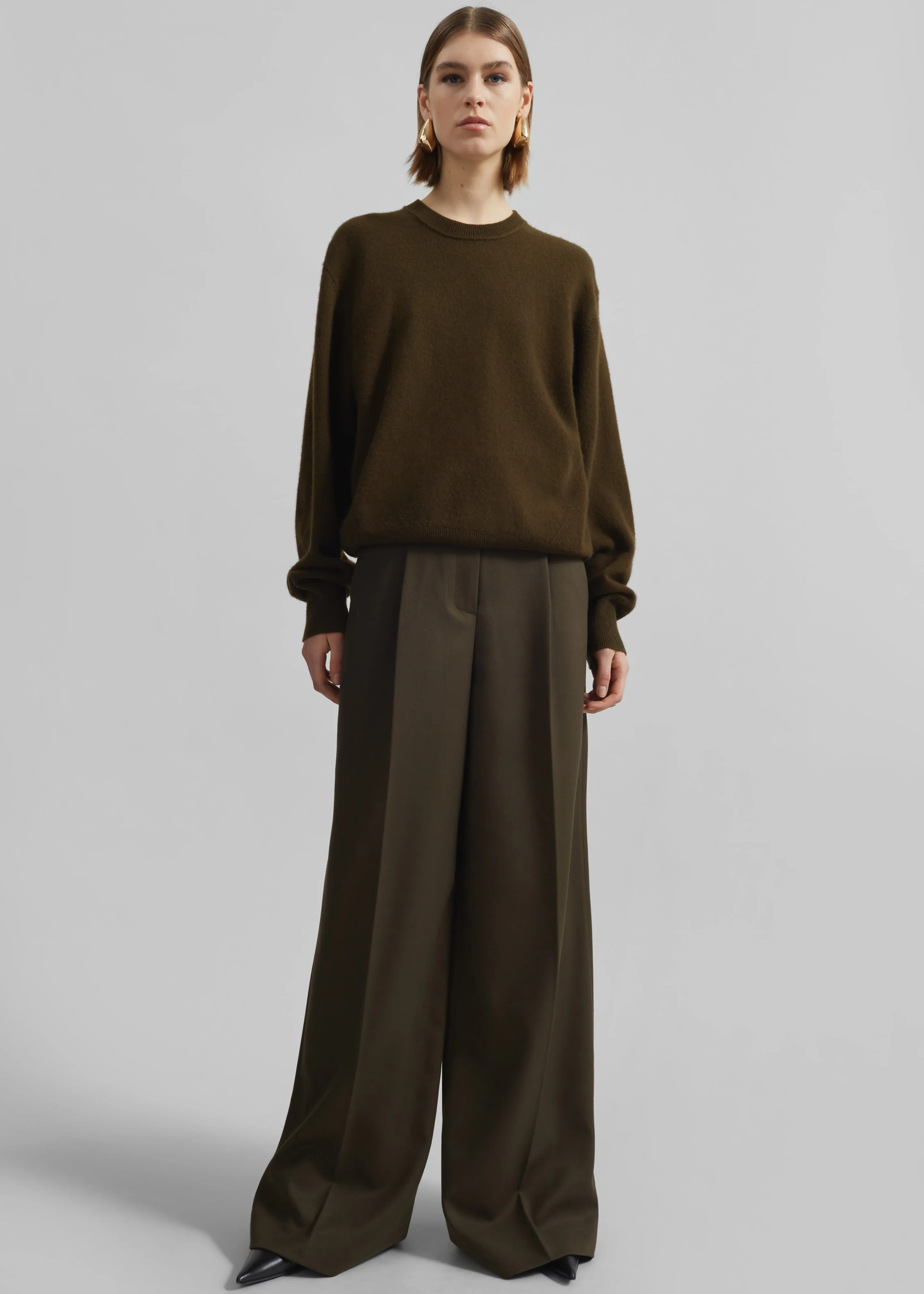 Isar Wool Crewneck Sweater - Khaki sold by Frankie Shop product image thumbnail 2