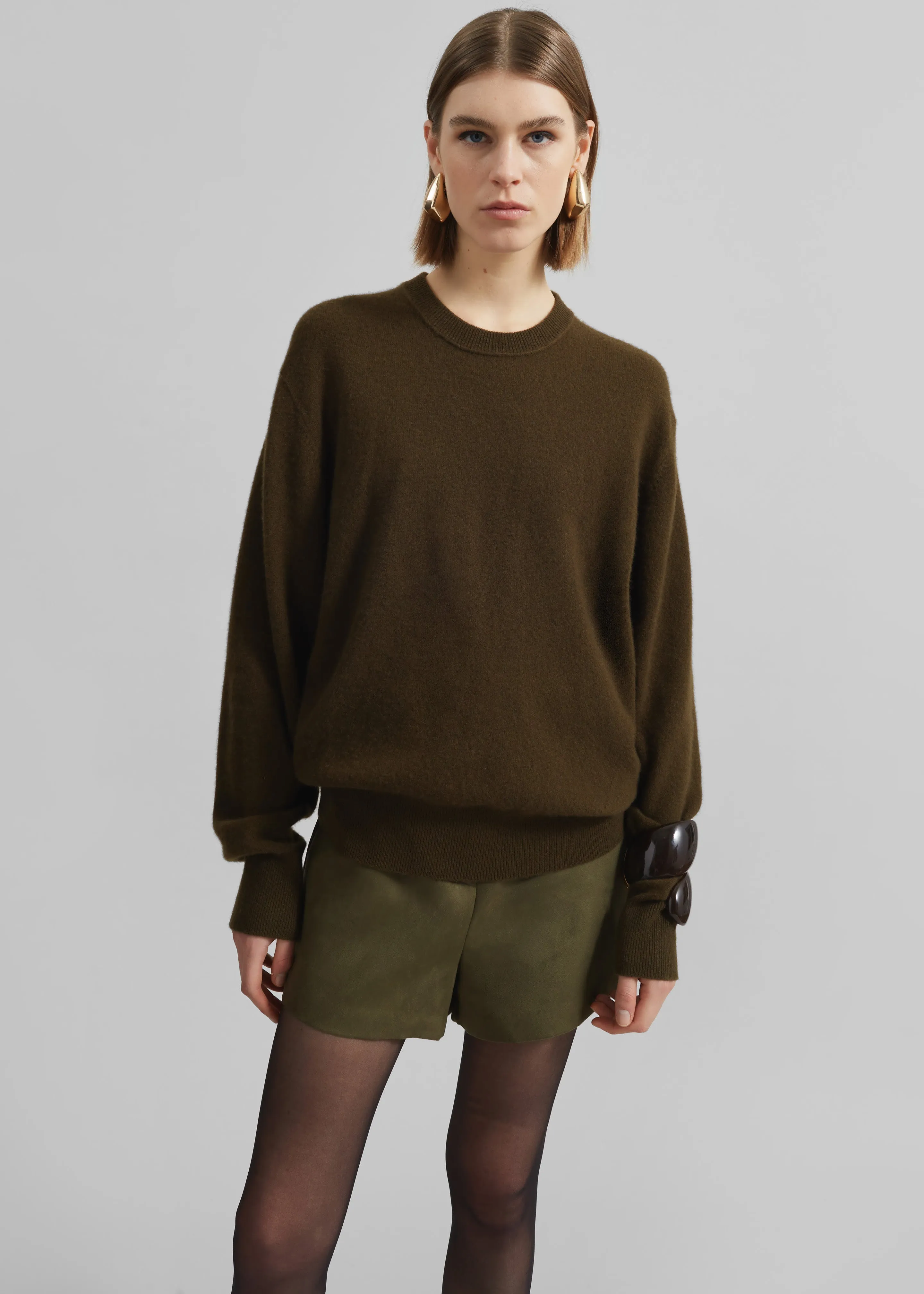 Isar Wool Crewneck Sweater - Khaki sold by Frankie Shop product image thumbnail 3