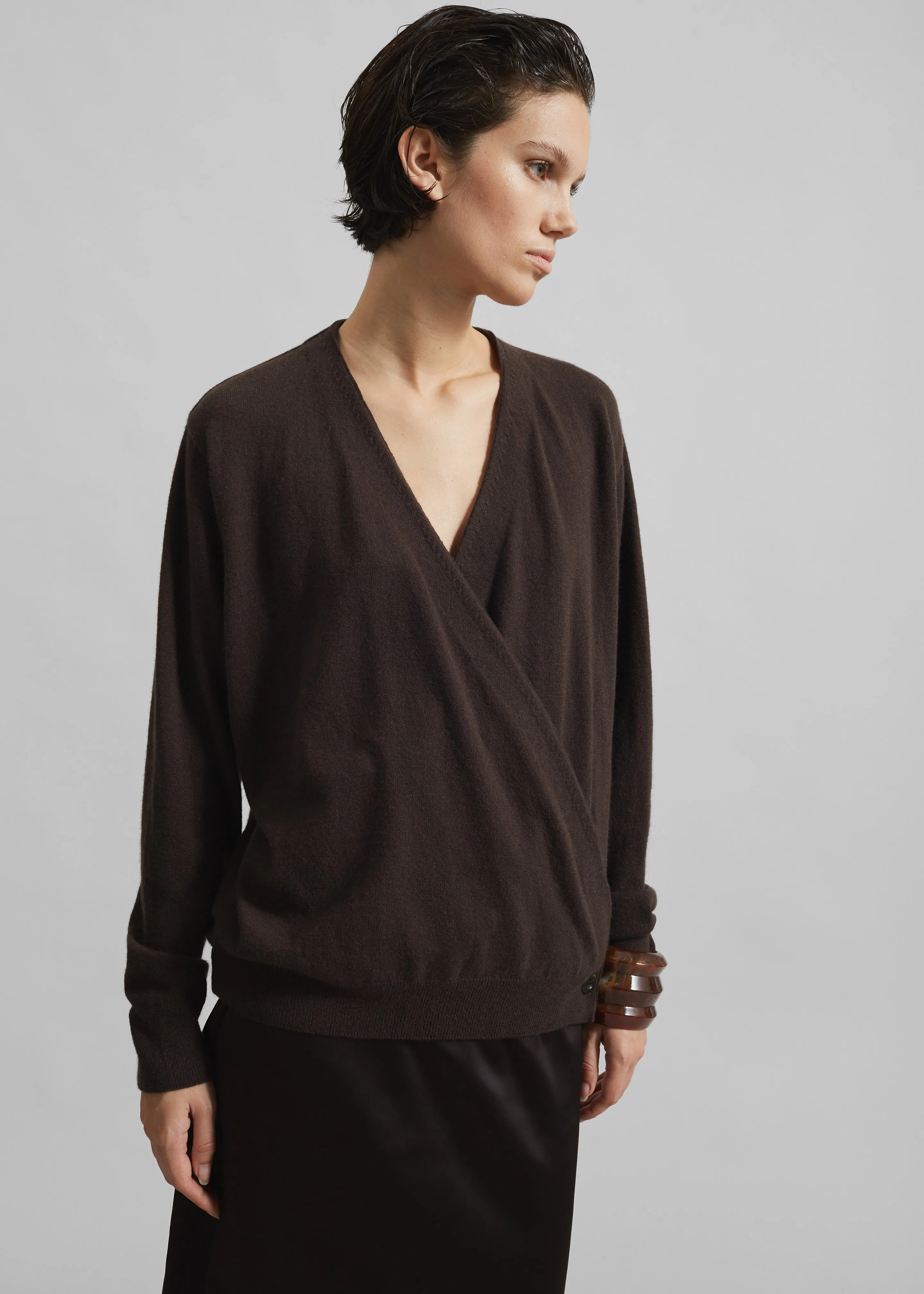 Albi Wrap Cardigan - Brown sold by Frankie Shop