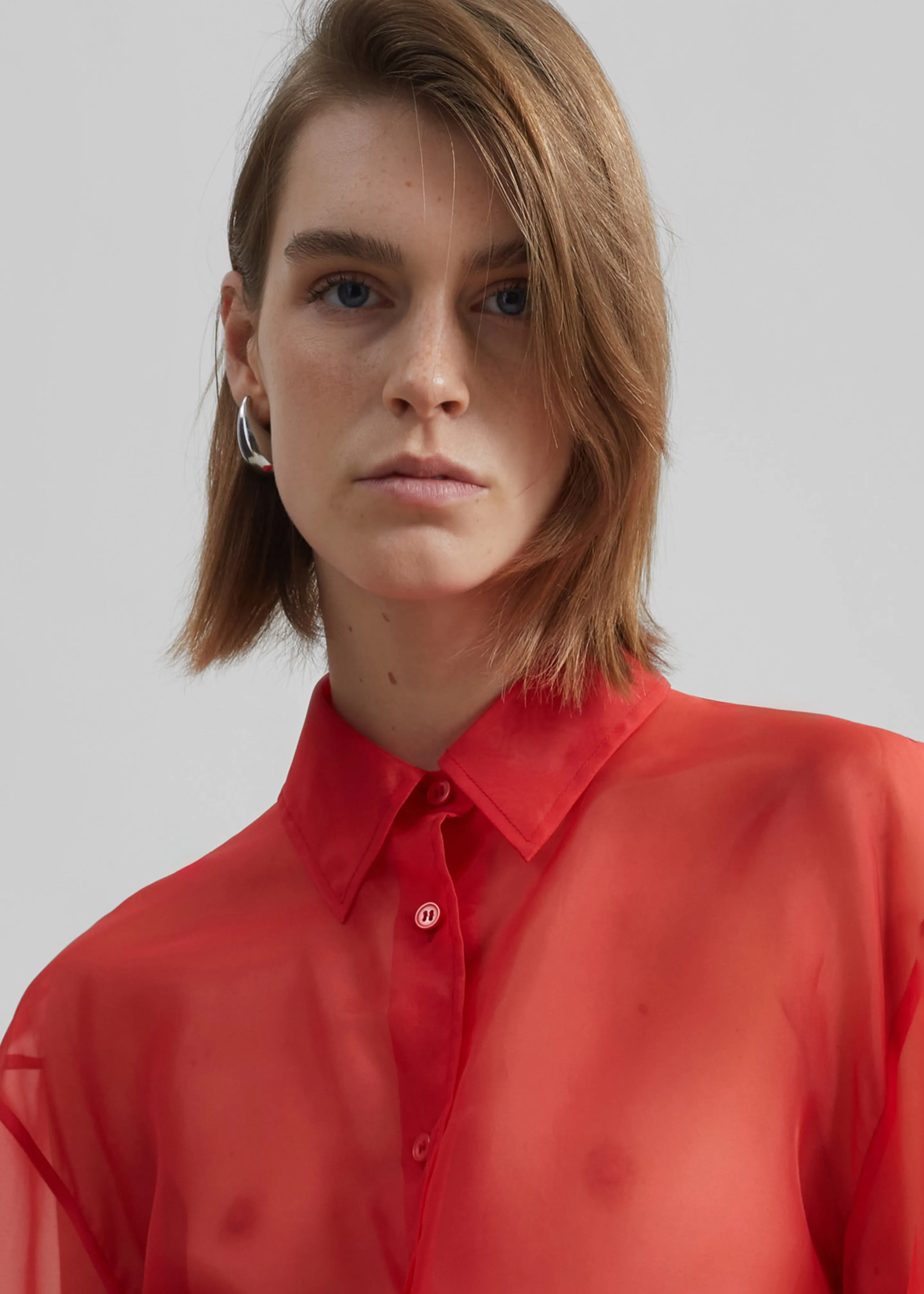Peri Sheer Shirt - Red sold by Frankie Shop product image thumbnail 4