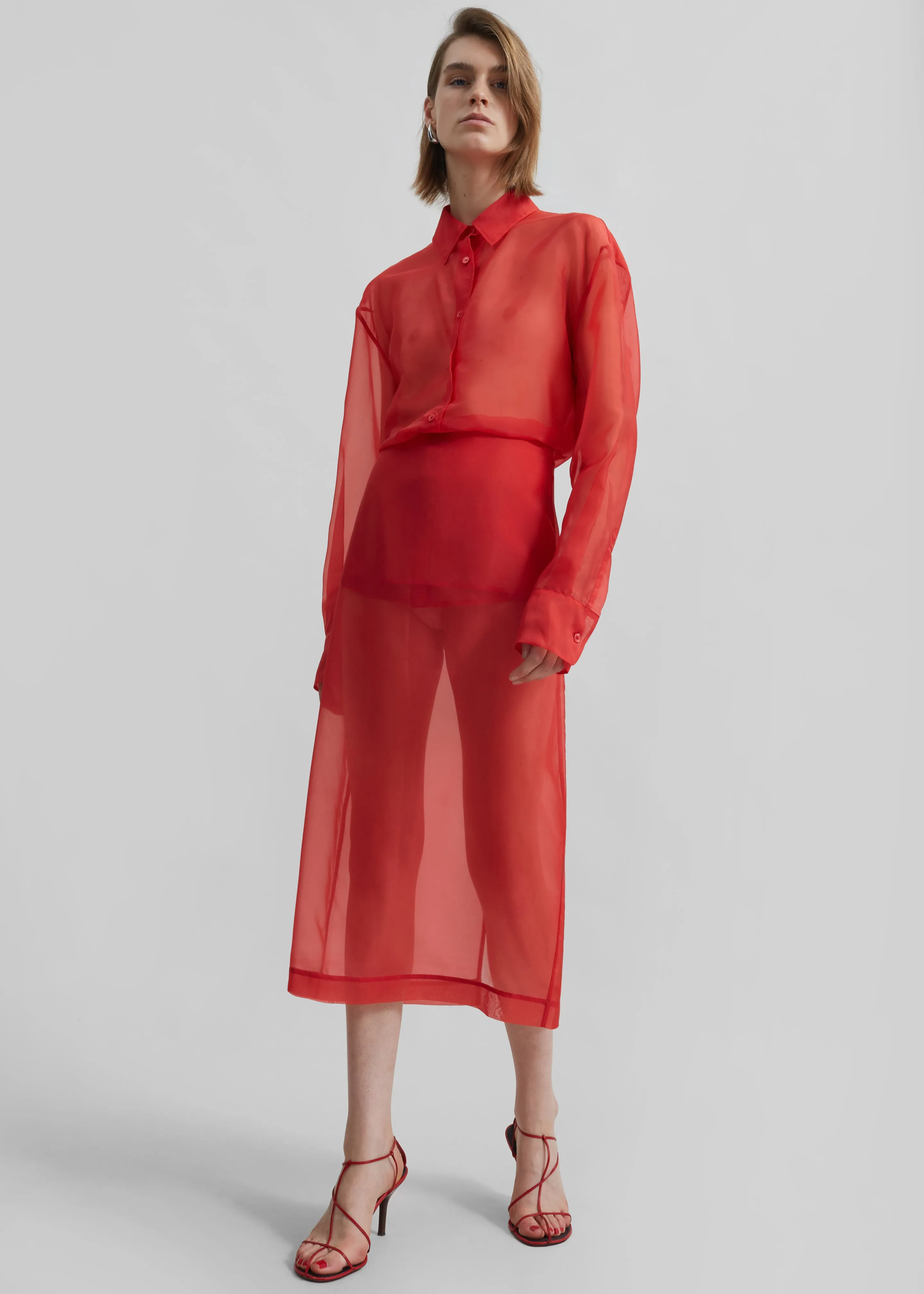 Peri Sheer Shirt - Red sold by Frankie Shop product image thumbnail 5