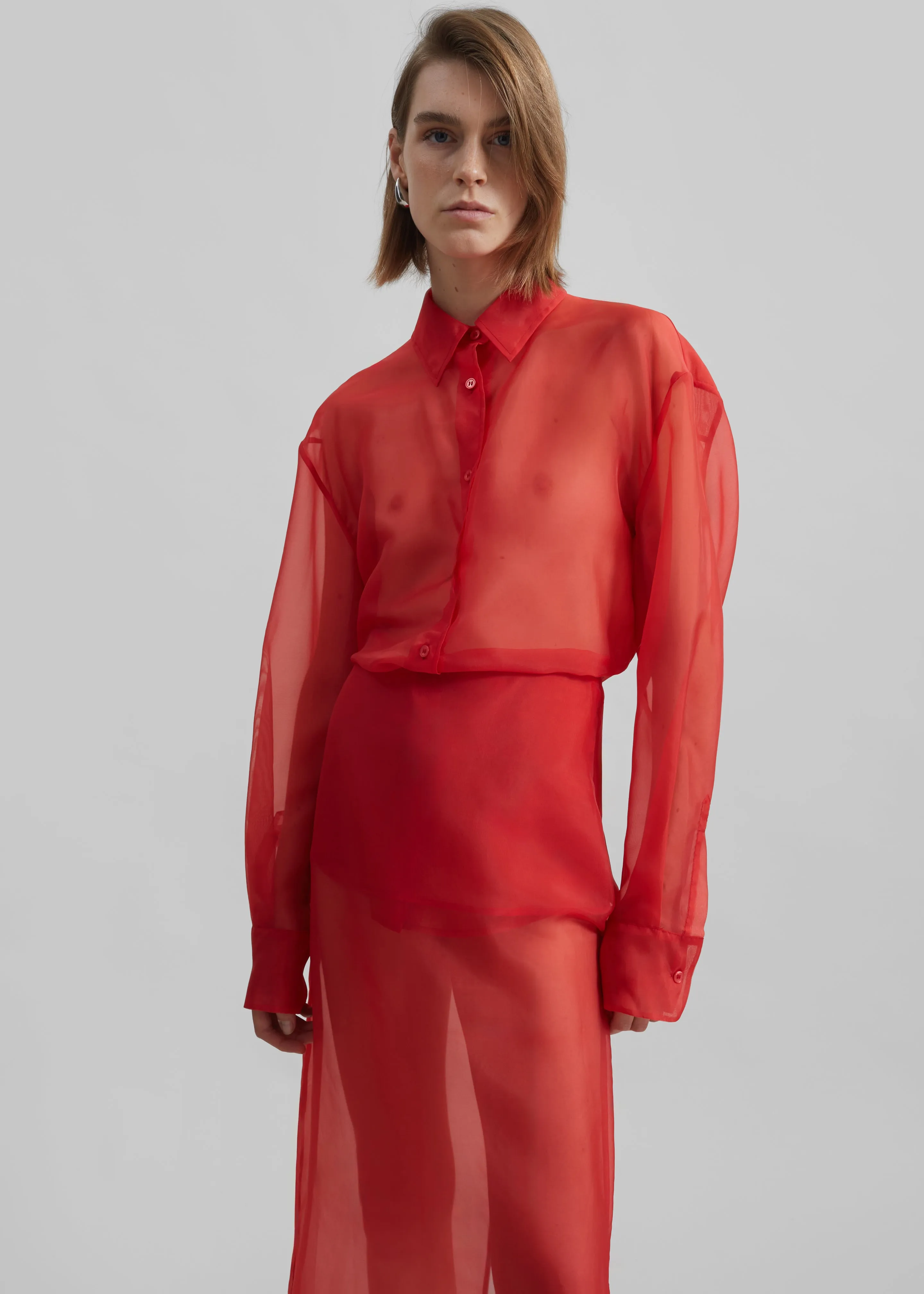 Peri Sheer Shirt - Red sold by Frankie Shop product image thumbnail 2