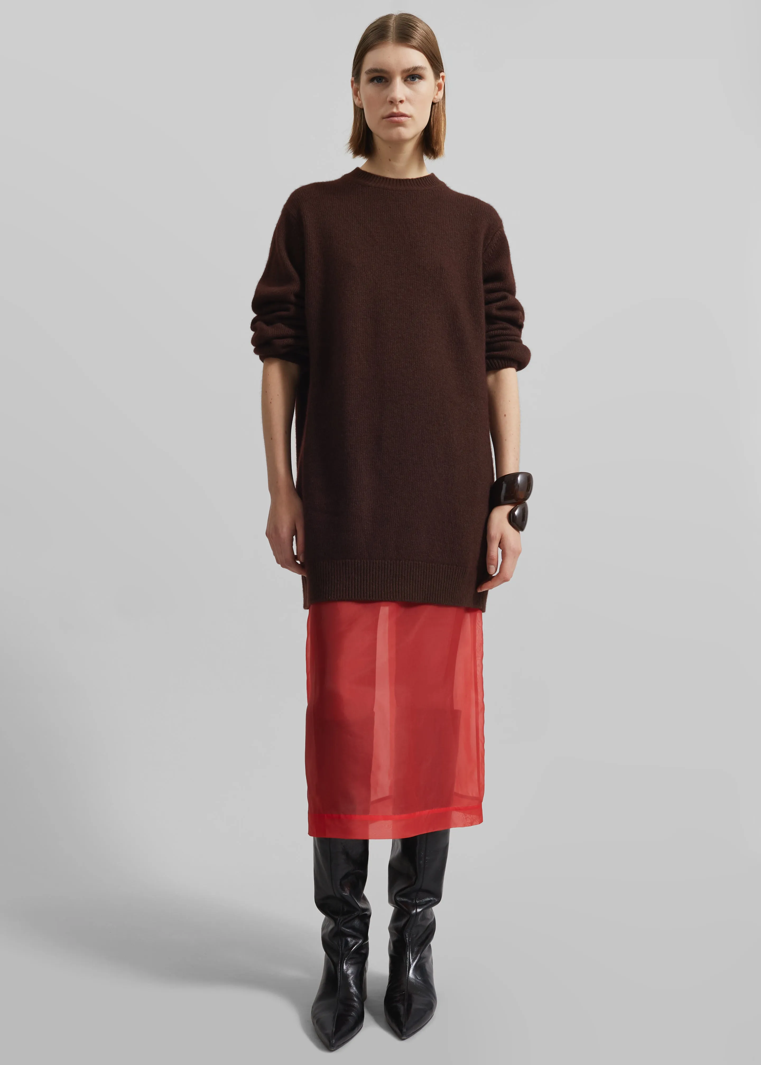 Peri Sheer Midi Skirt - Red sold by Frankie Shop product image thumbnail 2
