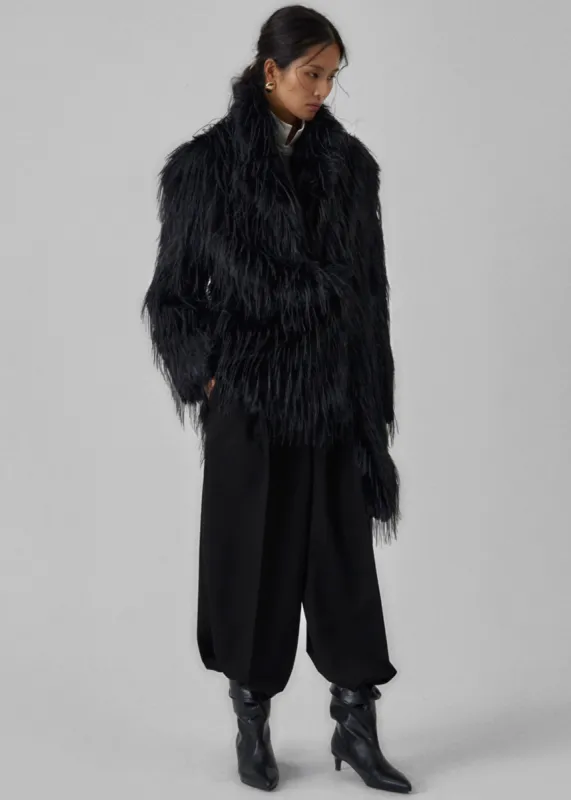Hythe Faux Fur Coat - Black sold by Frankie Shop