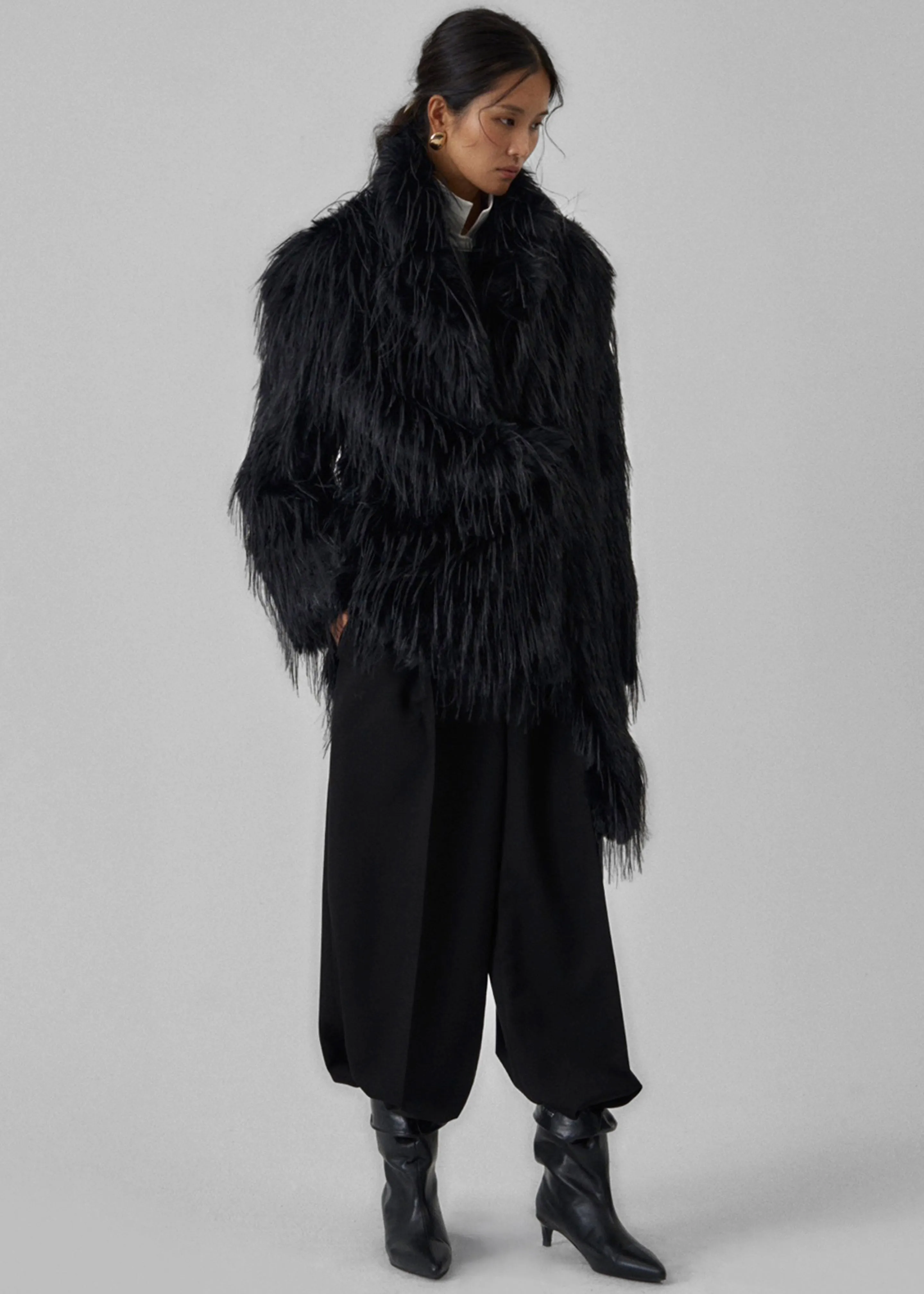 Hythe Faux Fur Coat - Black sold by Frankie Shop