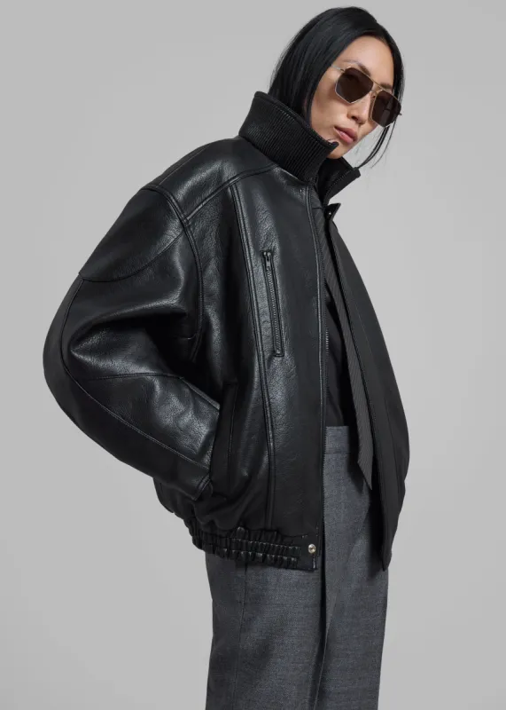 Zion Quilted Bomber Jacket - Black sold by Frankie Shop