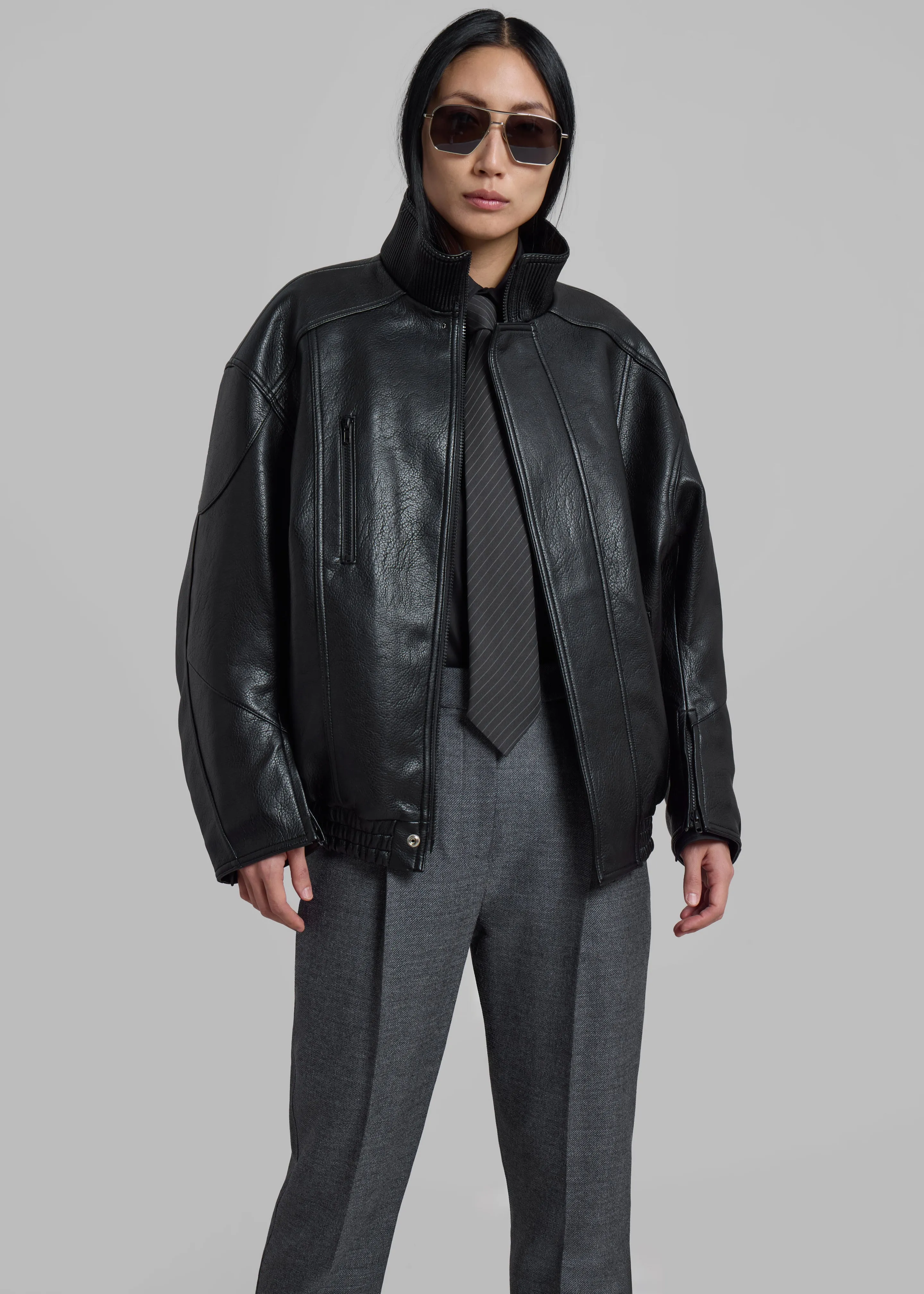 Zion Quilted Bomber Jacket - Black sold by Frankie Shop product image thumbnail 5