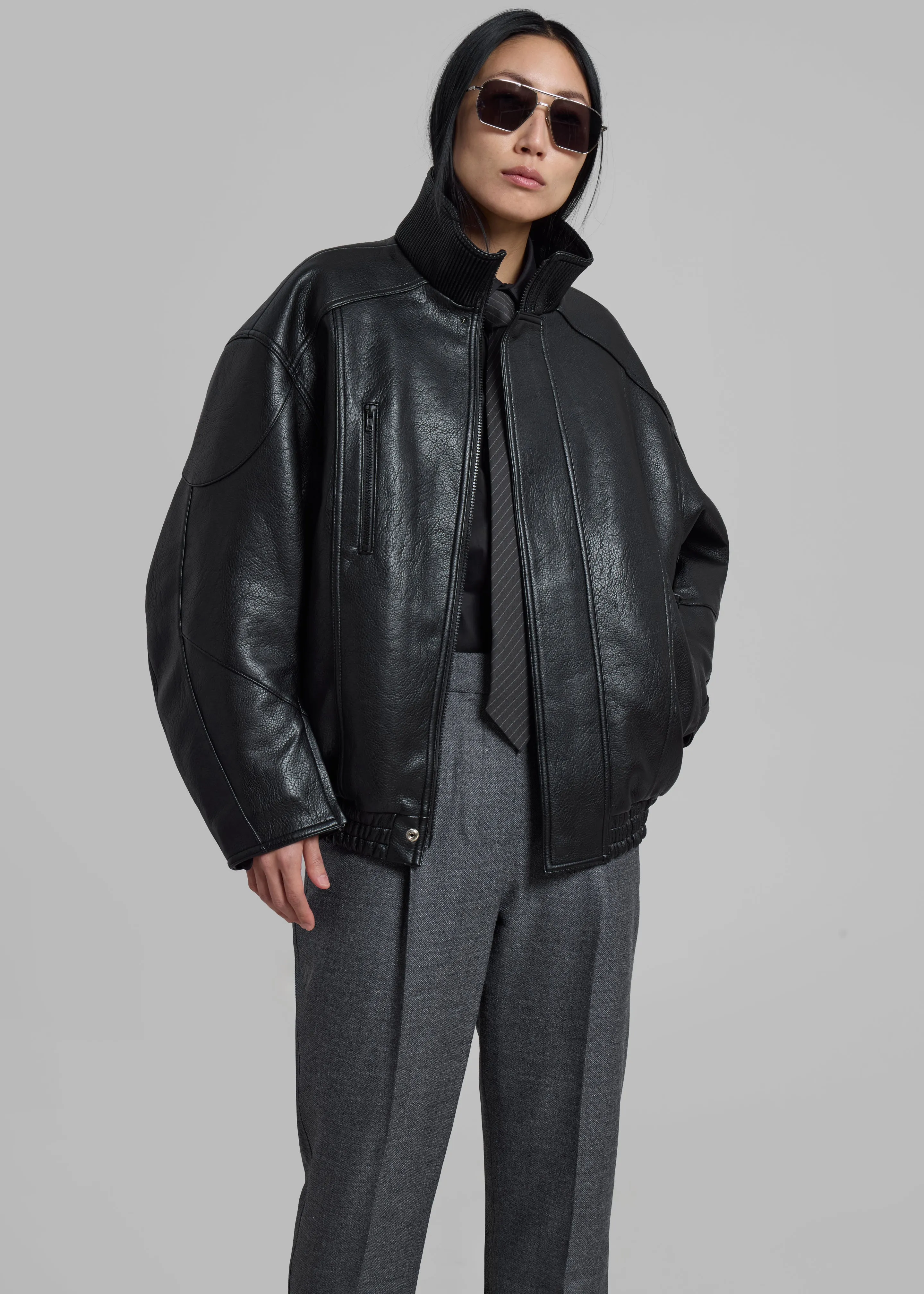 Zion Quilted Bomber Jacket - Black sold by Frankie Shop product image thumbnail 4