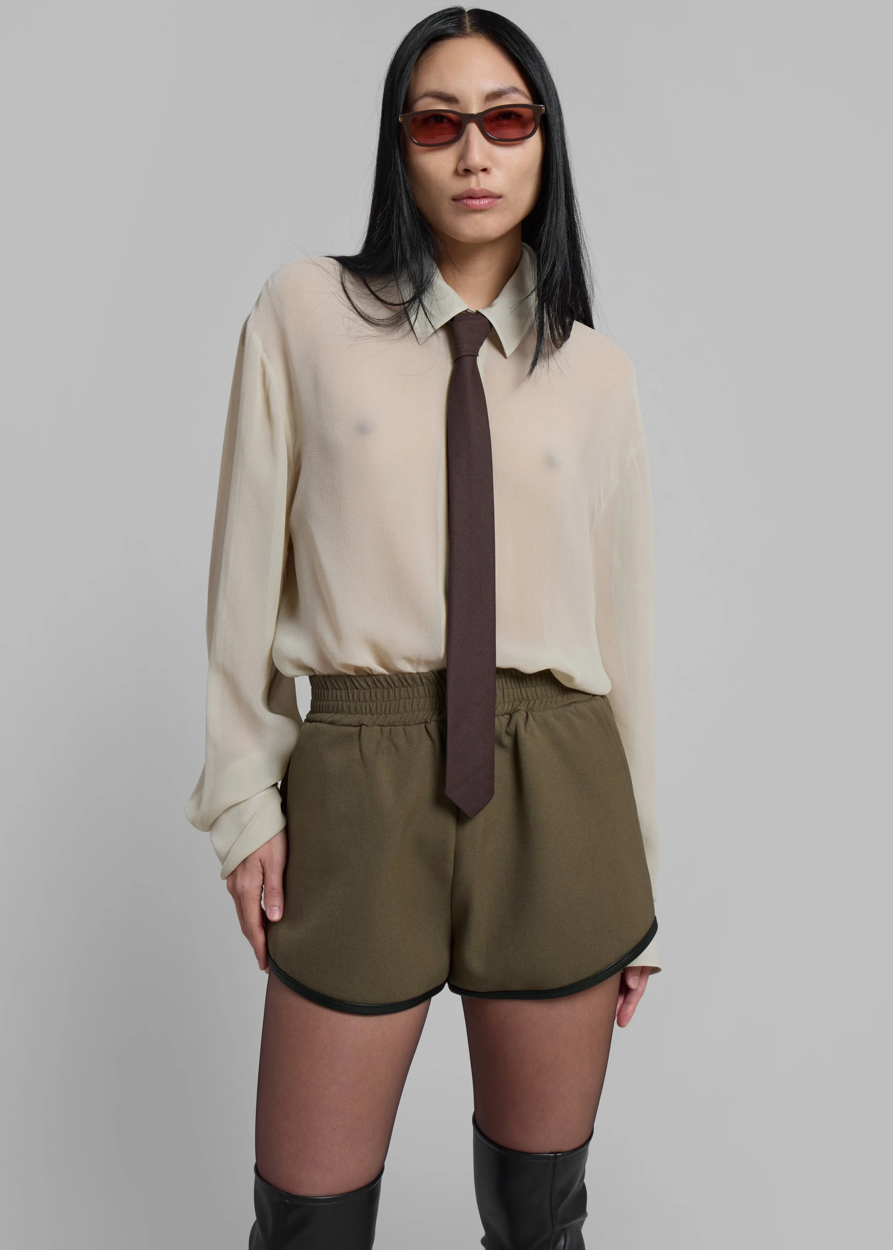 Neri Mini Shorts - Khaki sold by Frankie Shop