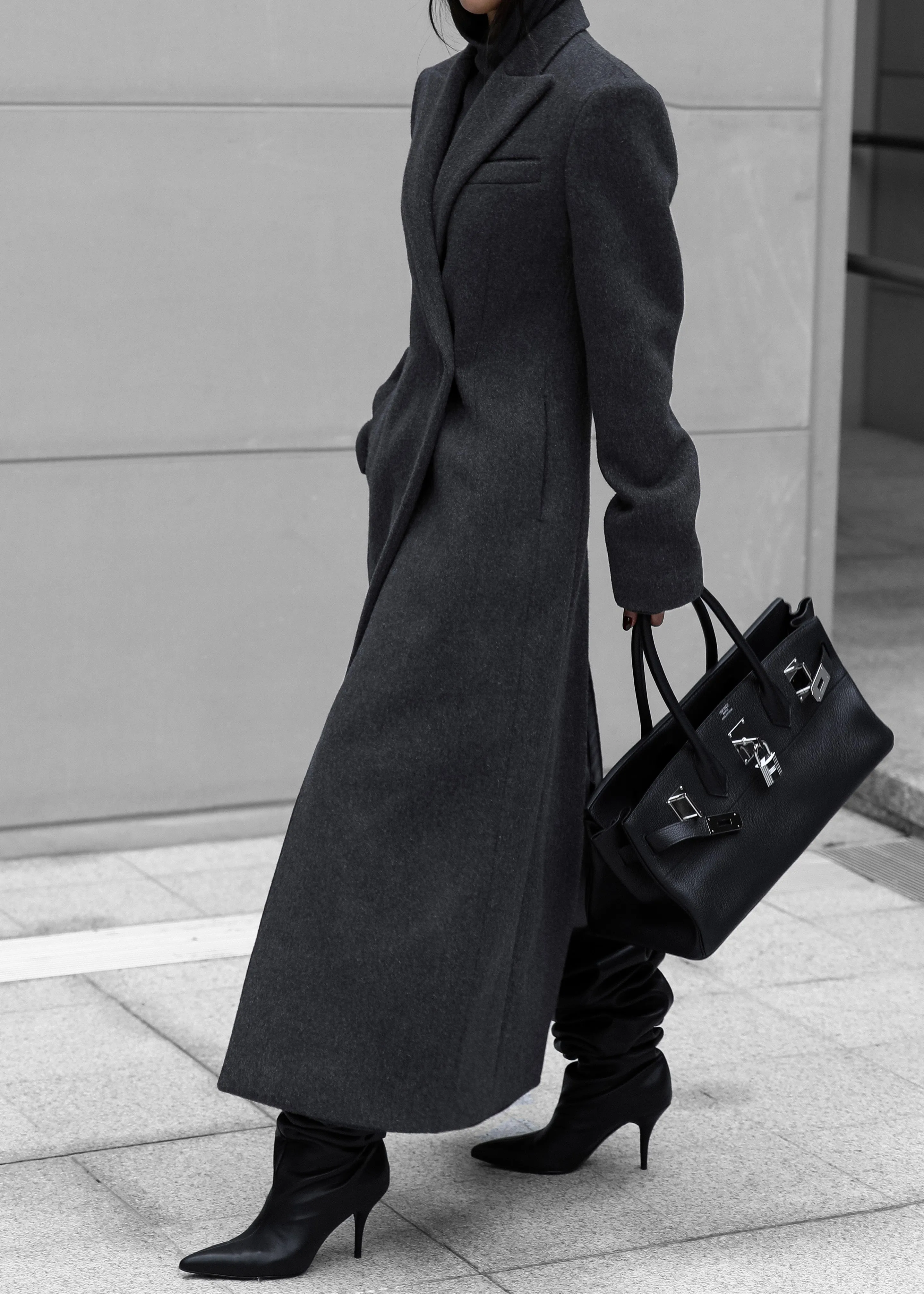 Melva Long Coat - Charcoal sold by Frankie Shop product image thumbnail 4