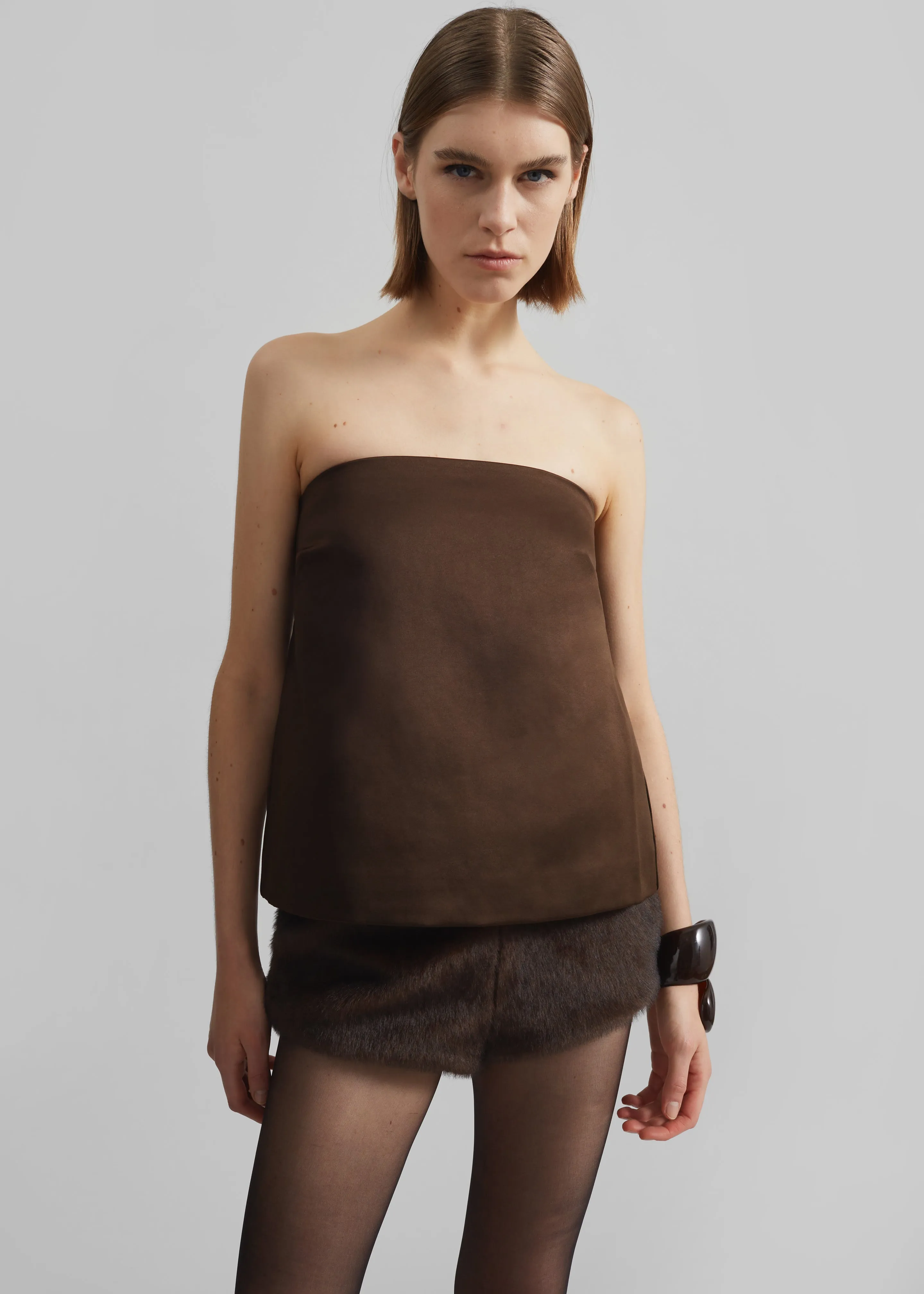By Malene Birger Hermie Top - Dark Mahogany sold by Frankie Shop