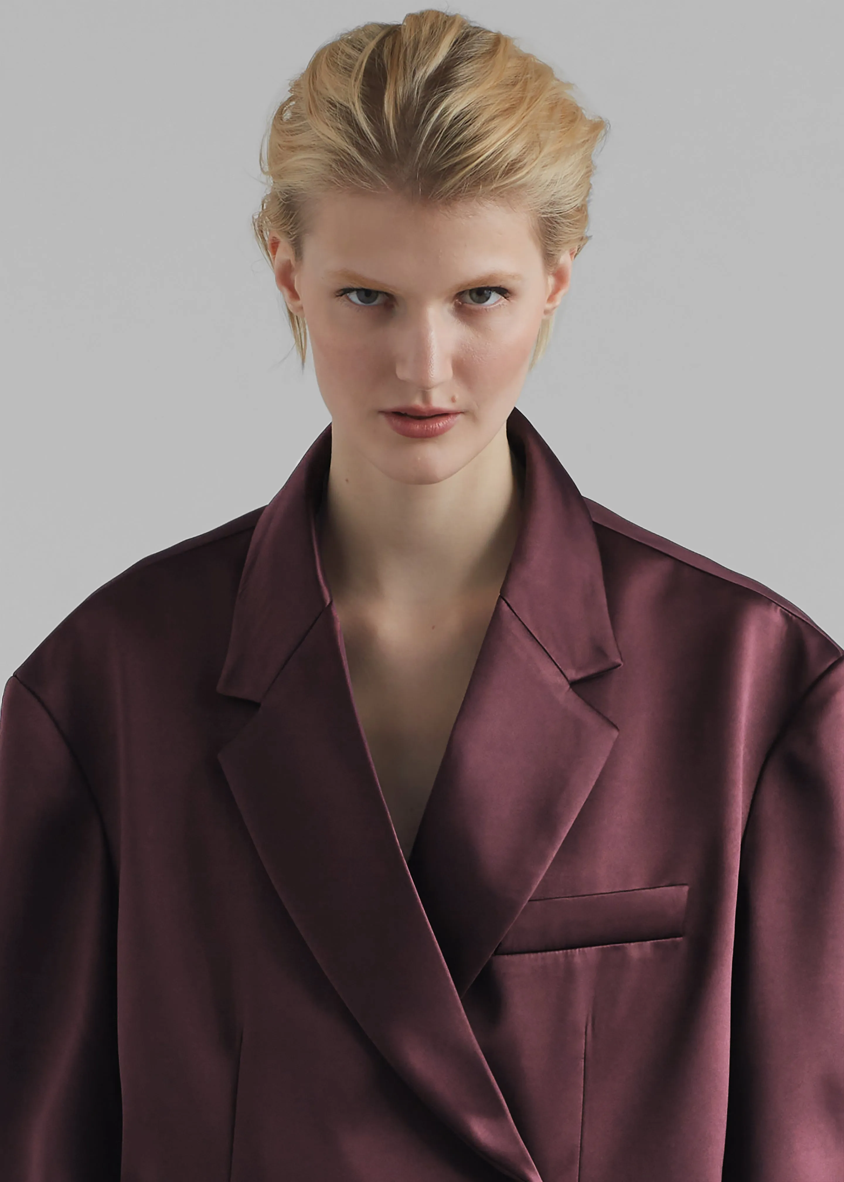 Jo Satin Blazer - Burgundy sold by Frankie Shop product image thumbnail 4