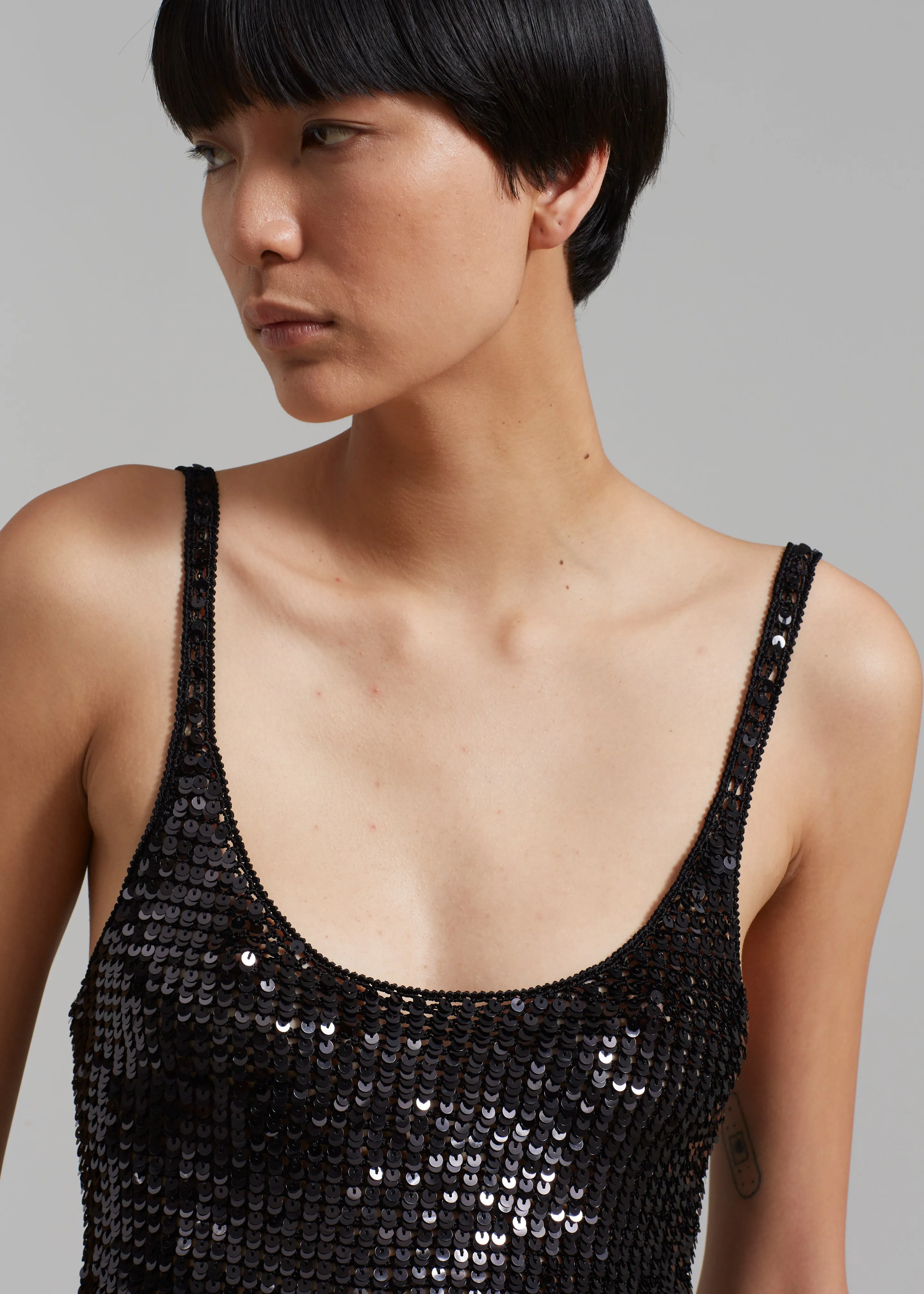 Matteau Crochet Sequins Tank - Black sold by Frankie Shop product image thumbnail 3