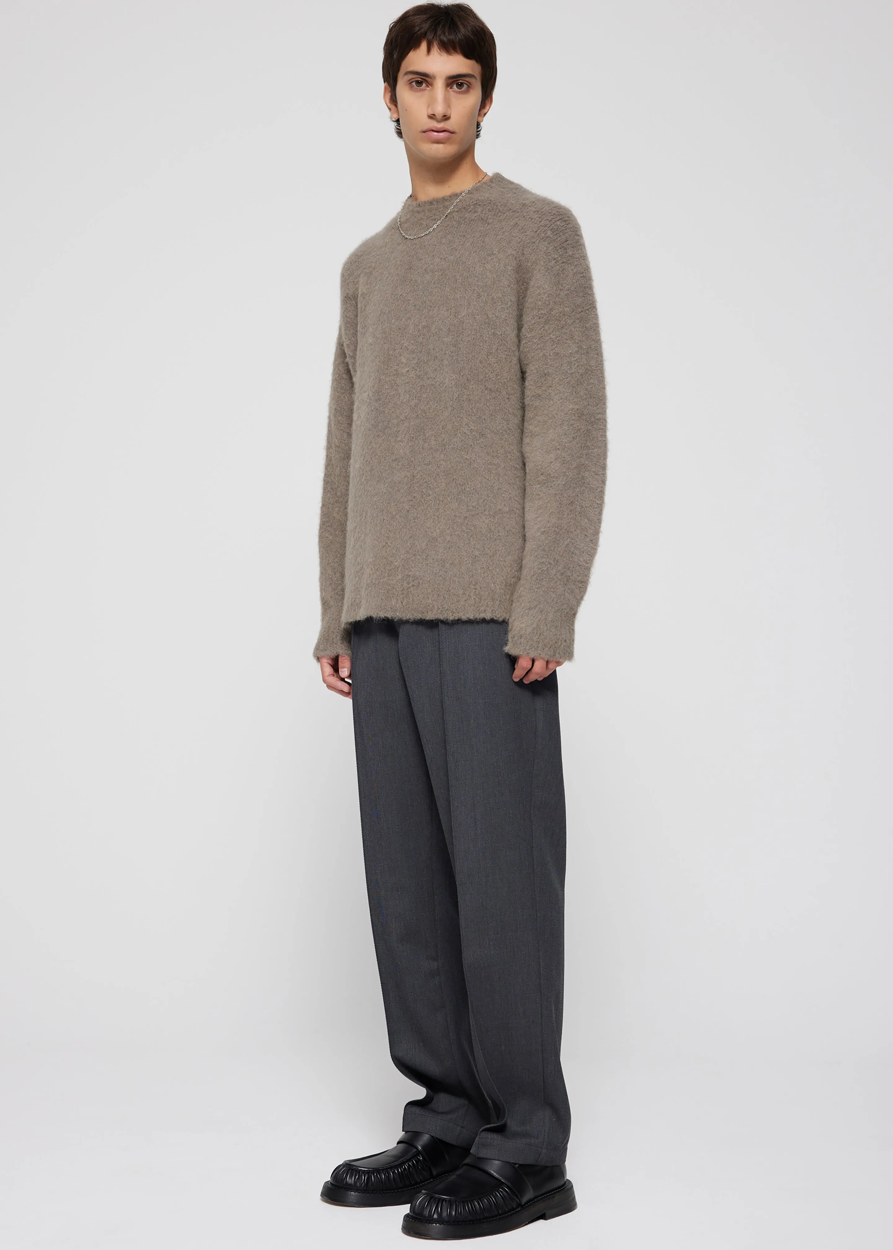 Róhe Tailored Wool Trousers - Grey Melange sold by Frankie Shop product image thumbnail 3