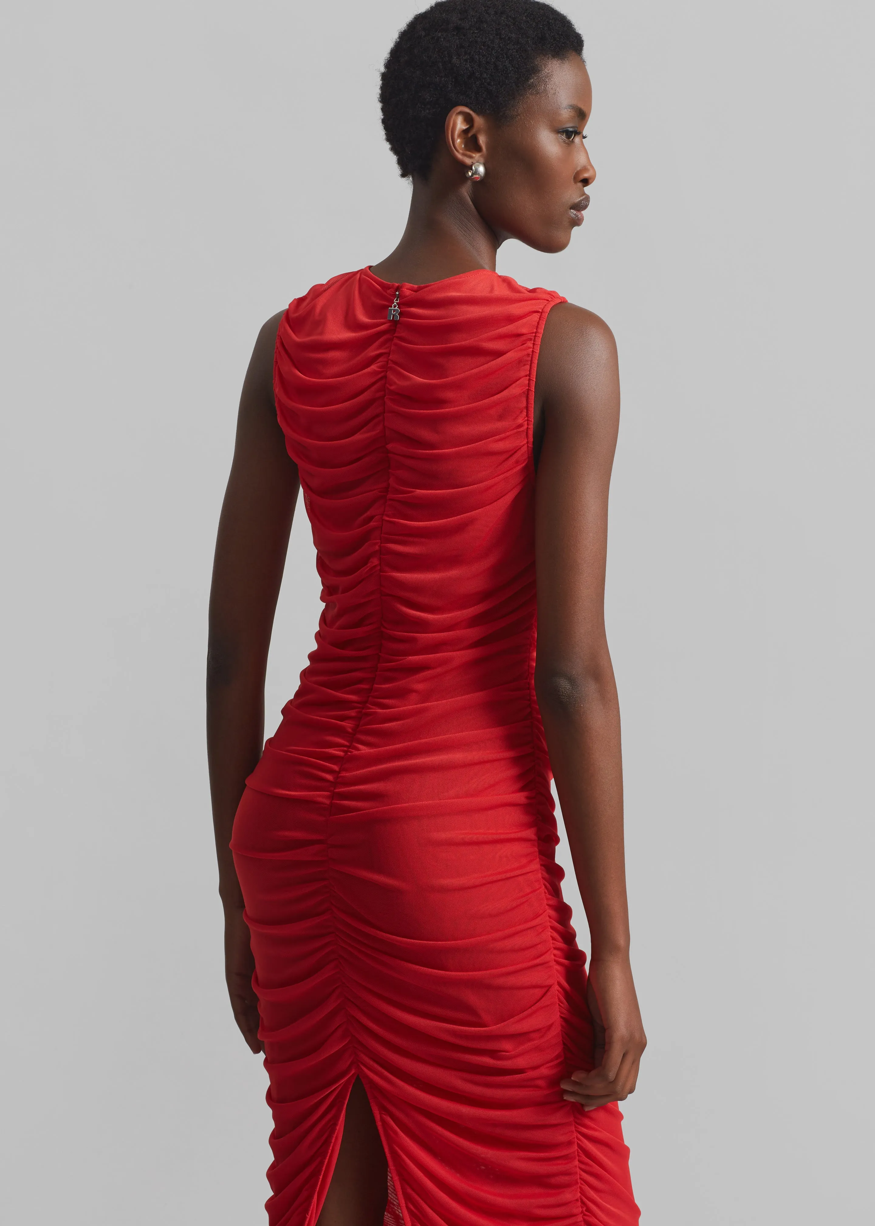 Rotate Mesh Midi Dress - High Risk Red sold by Frankie Shop product image thumbnail 4