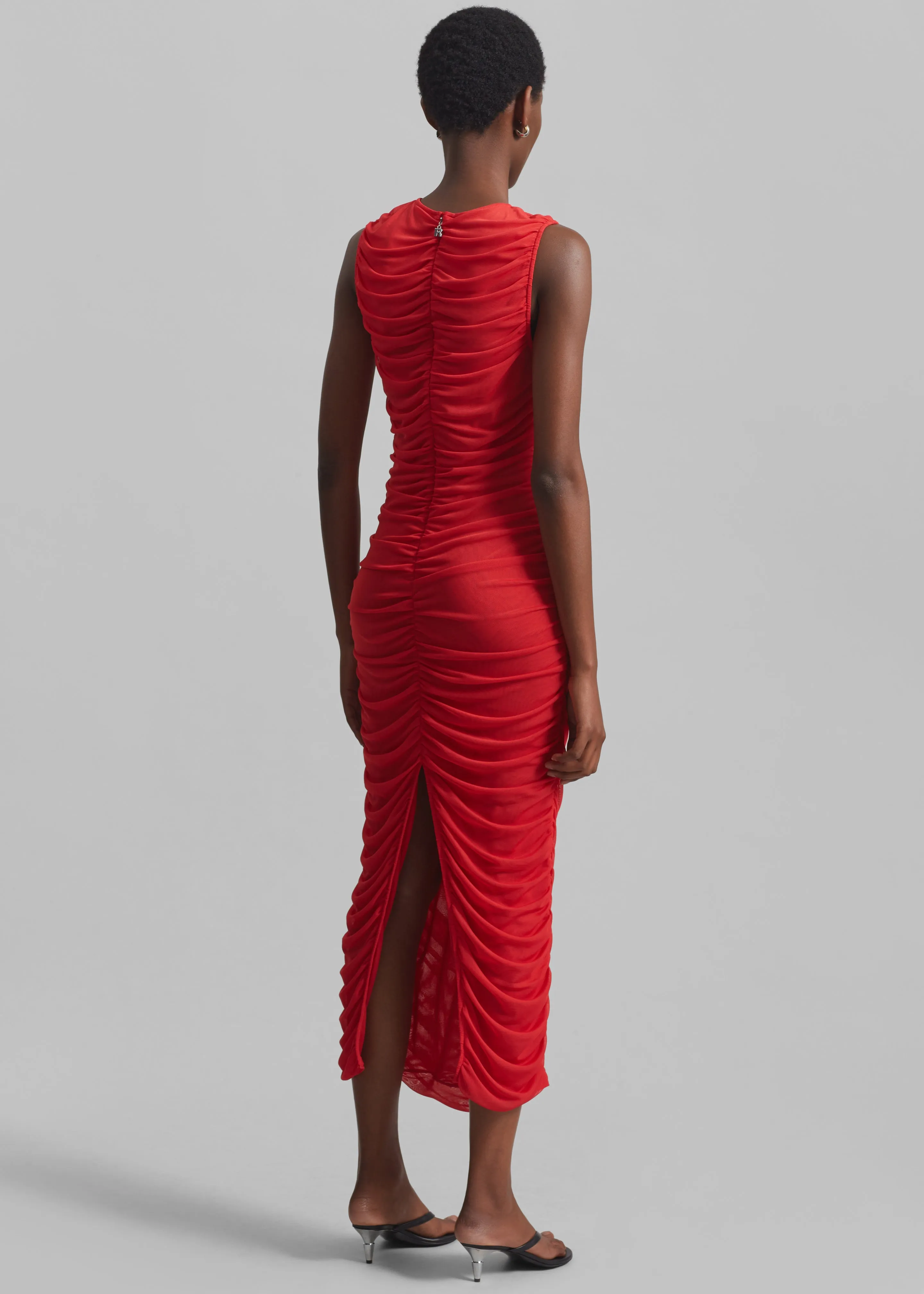 Rotate Mesh Midi Dress - High Risk Red sold by Frankie Shop product image thumbnail 5