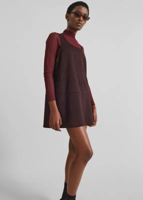 Kildare Faux Suede Dress - Plum made by Frankie Shop