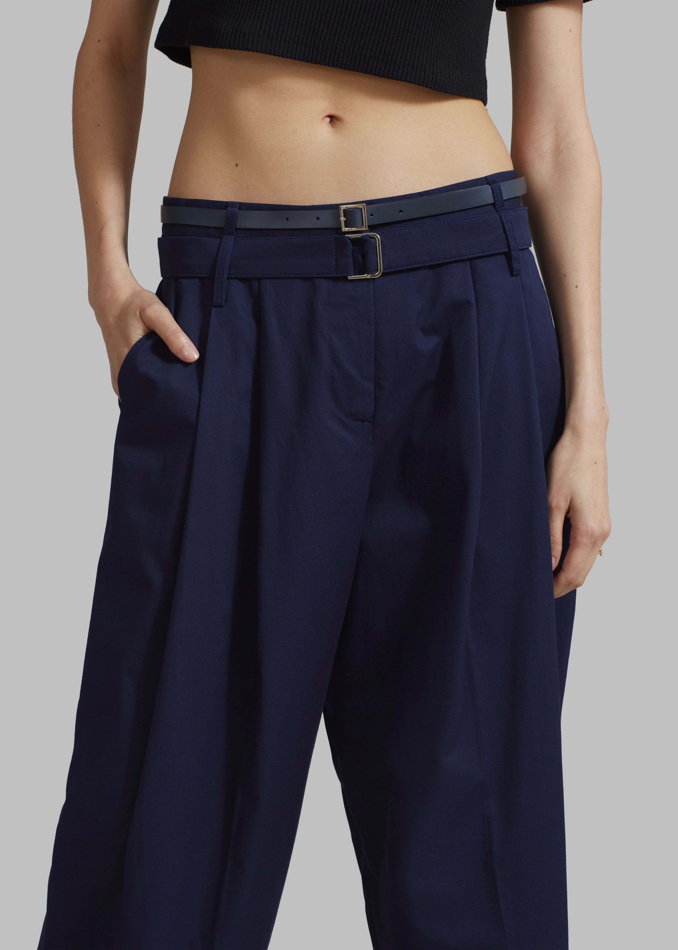 Joan Double Belted Pants - Navy sold by Frankie Shop product image thumbnail 2