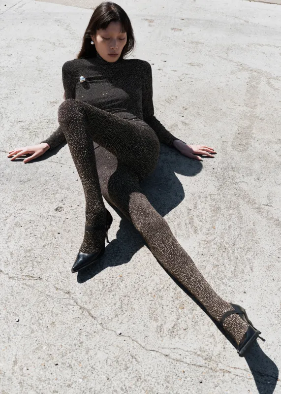 Beaufille Cassia Stockings - Black/Gold made by Beaufille