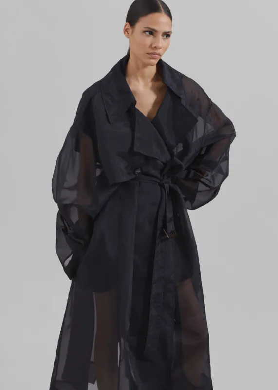 Mavis Oversized Sheer Trench - Black sold by Frankie Shop